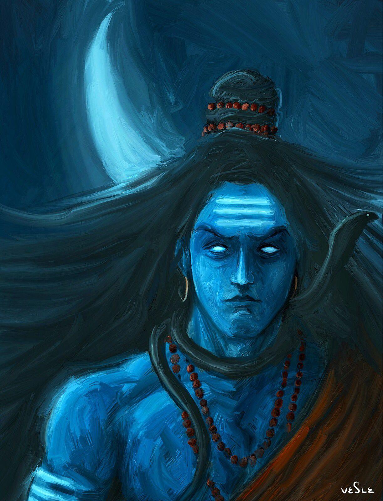 1223x1600 Digital Painting Of Lord Shiva