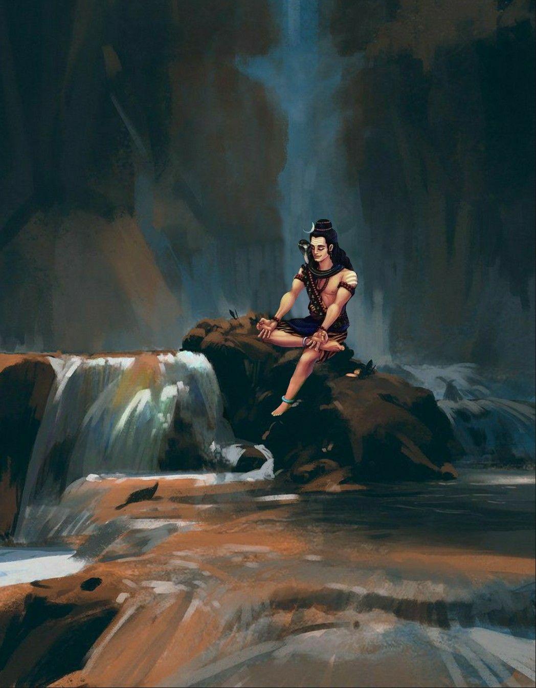 1048x1344 Shiv Painting Wallpaper