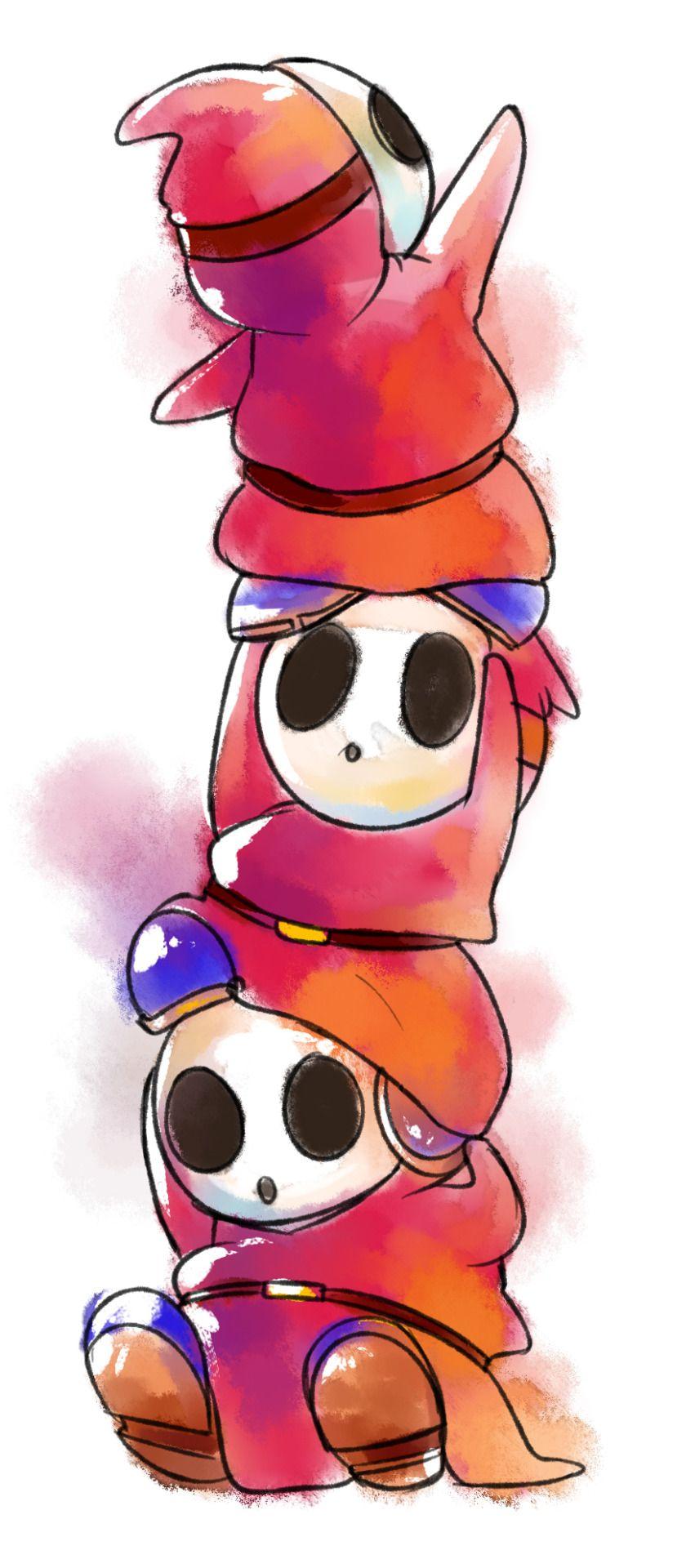 851x1920 bunch of shy guys for deredbaron for gifting me. Shy guy, Mario art, Super mario bros