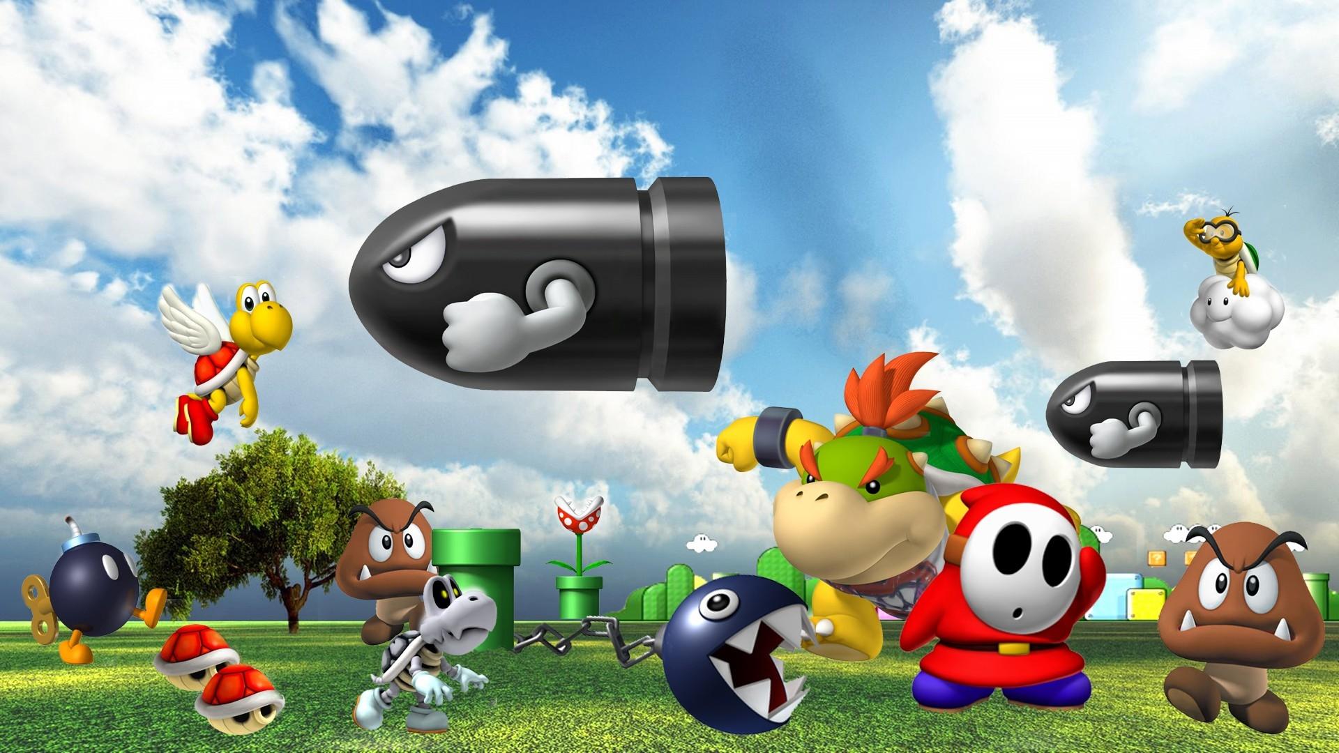 1920x1080 mario bullet bill goomba shyguy 1920x1080 wallpaper