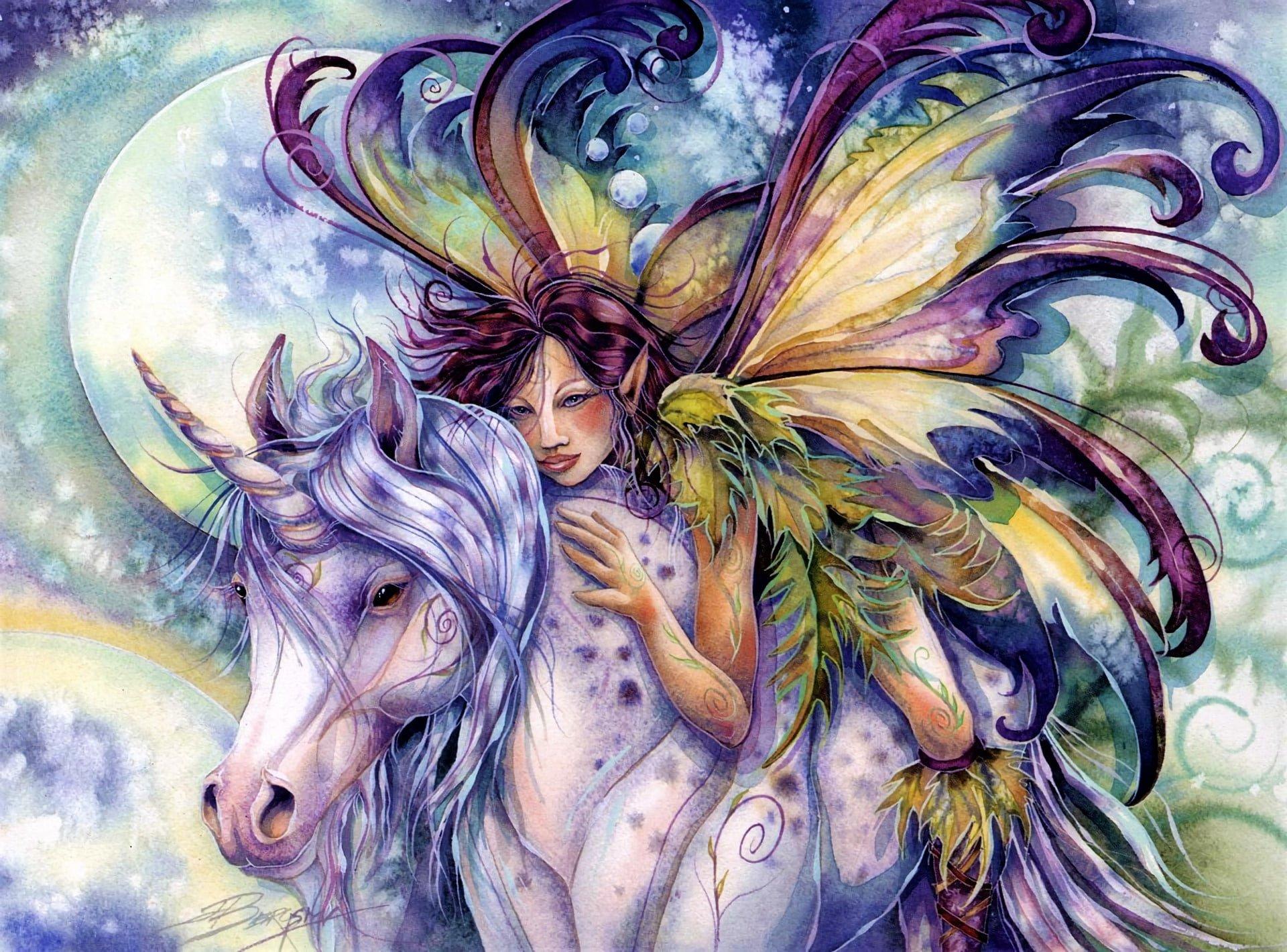 1920x1420 Fantasy wallpaper, Fairy, Colorful, Unicorn, Watercolor, Wings • Wallpaper For You HD Wallpaper For Desktop & Mobile
