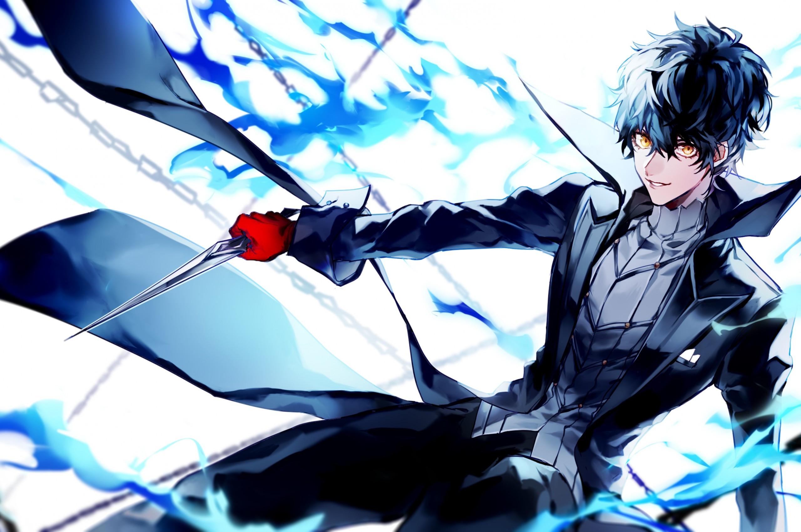 2560x1700 Download 2560x1700 Persona Joker, Knife, Smiling, Anime Games Wallpaper for Chromebook Pixel
