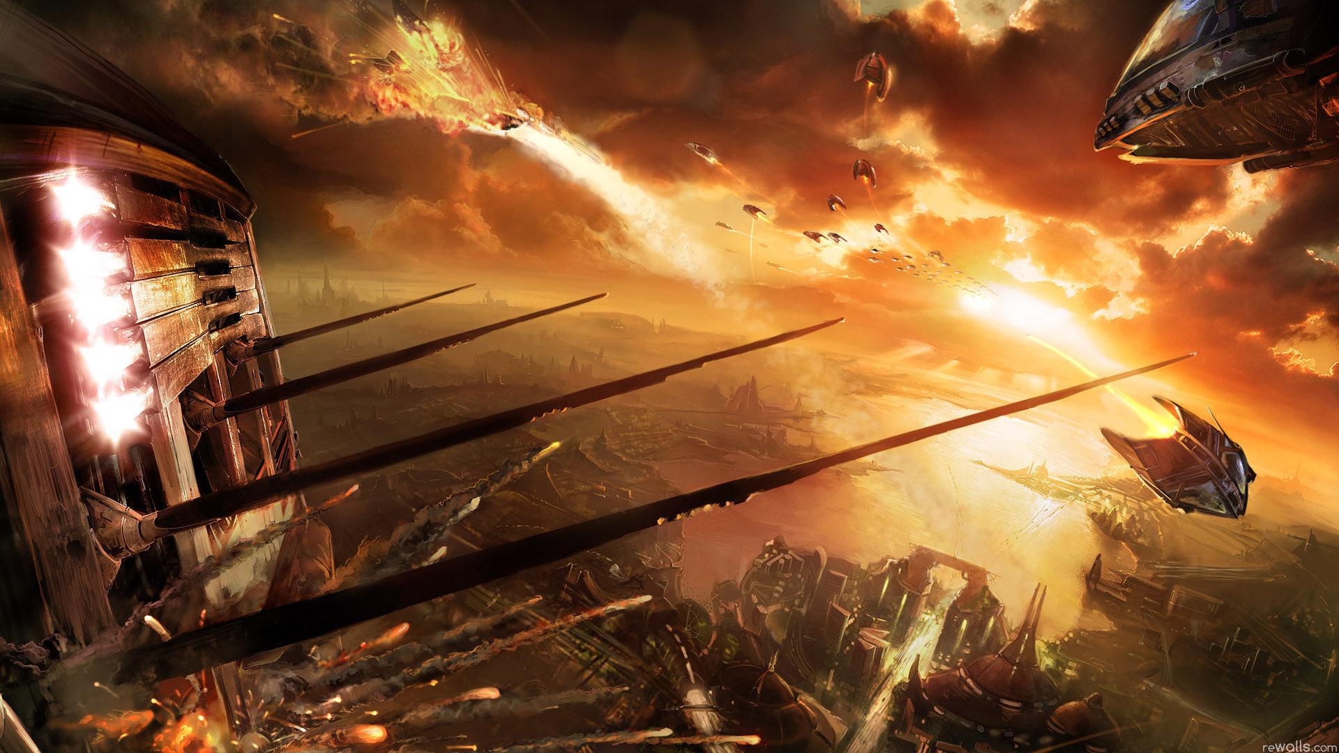 1920x1080 Free Epic space battle high quality wallpaper for full HD 1920x1080 computer