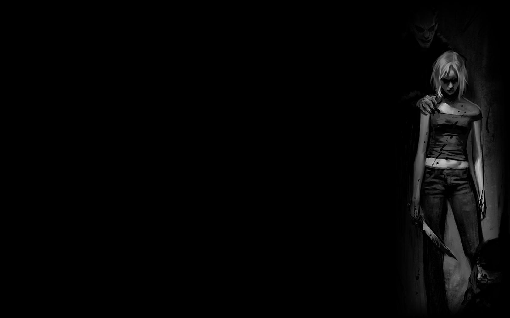 1680x1050 Dark Girl Wallpaper