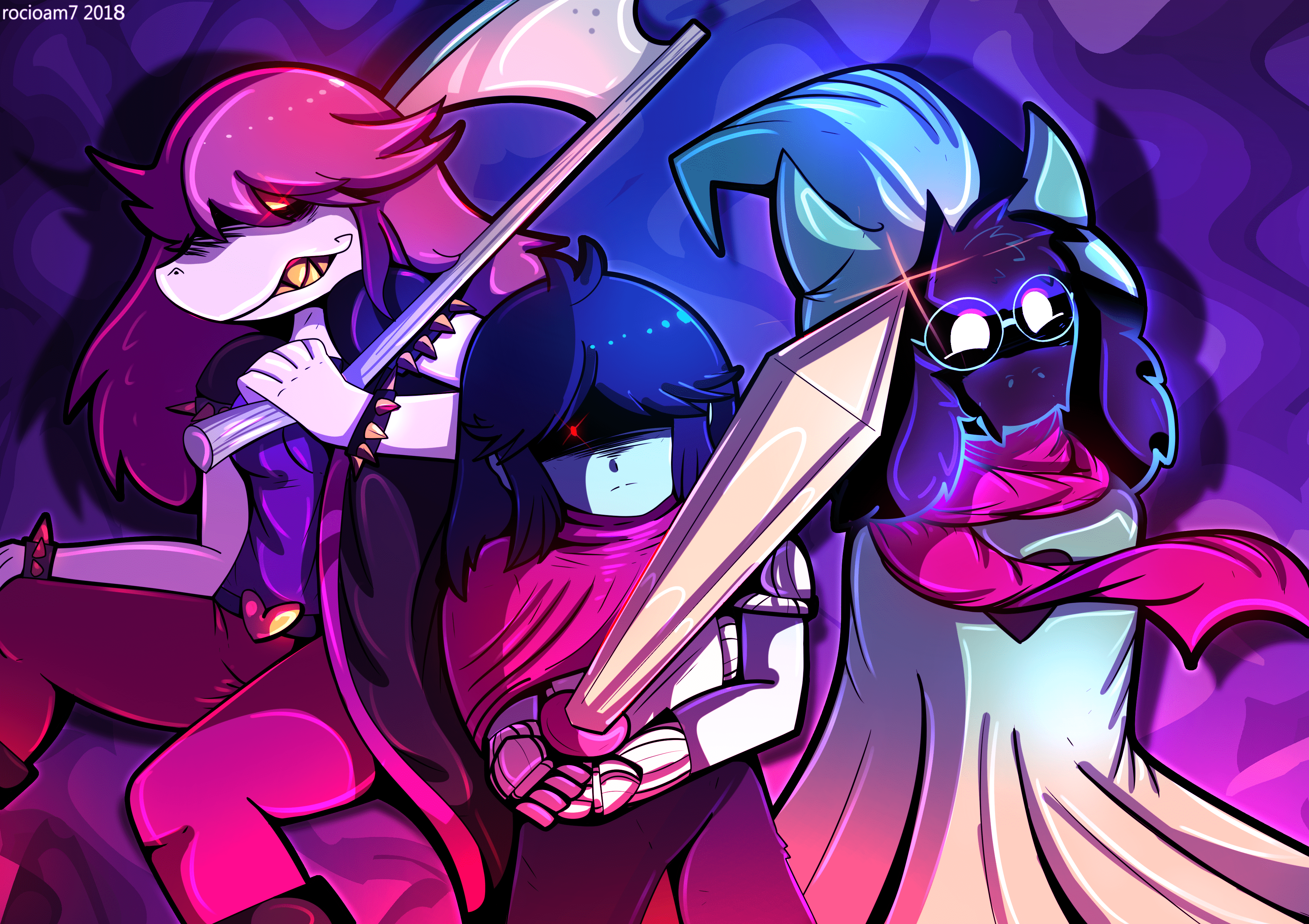 3802x2685 Ralsei (deltarune), Susie (deltarune), Kris (deltarune) wallpaper