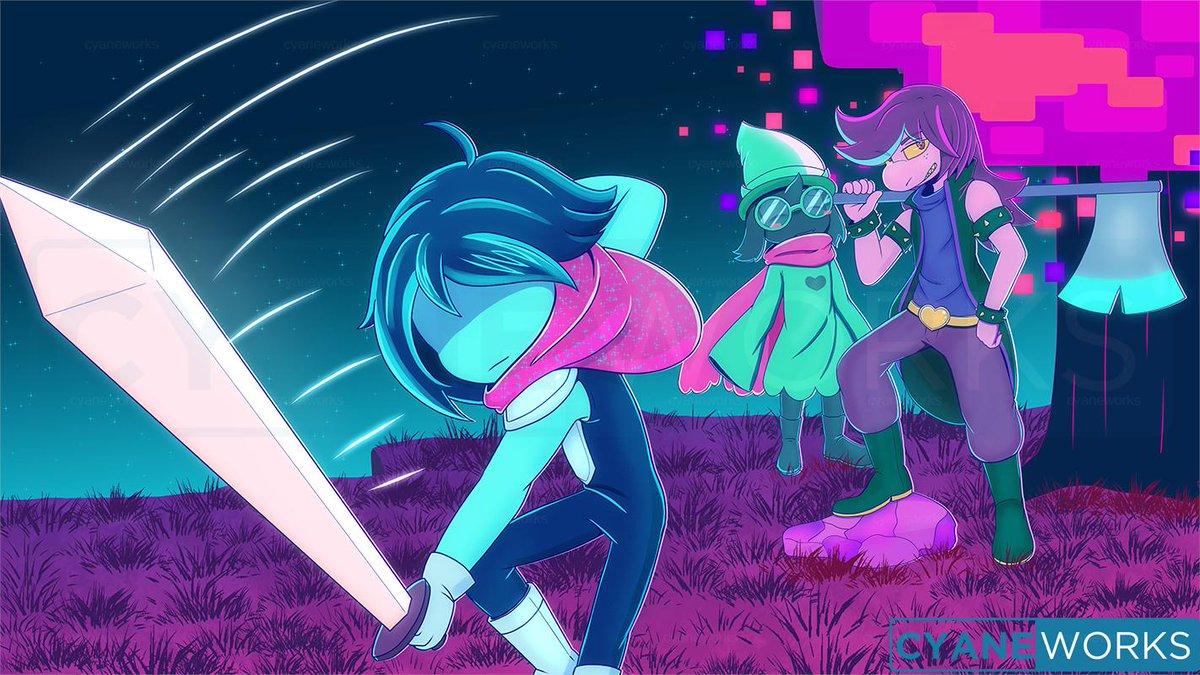 1200x675 ☞ﾟヮﾟ)☞CyaneWorks then I actually forget to submit the wallpaper xD happy 420? #deltarune #undertale #wallpaper #art #kris #susie #ralsei #fanart