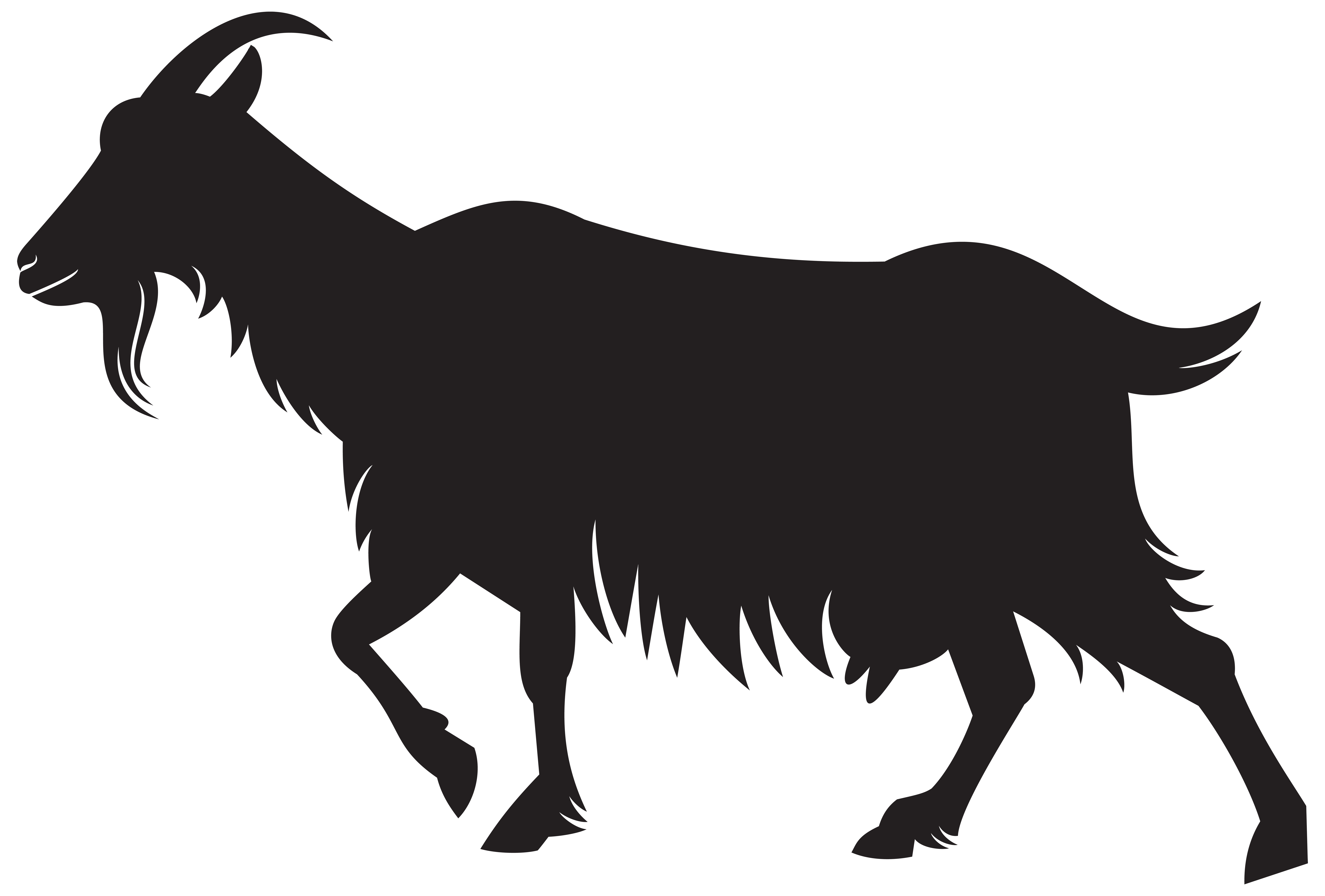 8000x5412 Goat Silhouette PNG Clip Art Image​-Quality Image and Transparent PNG Free Clipart