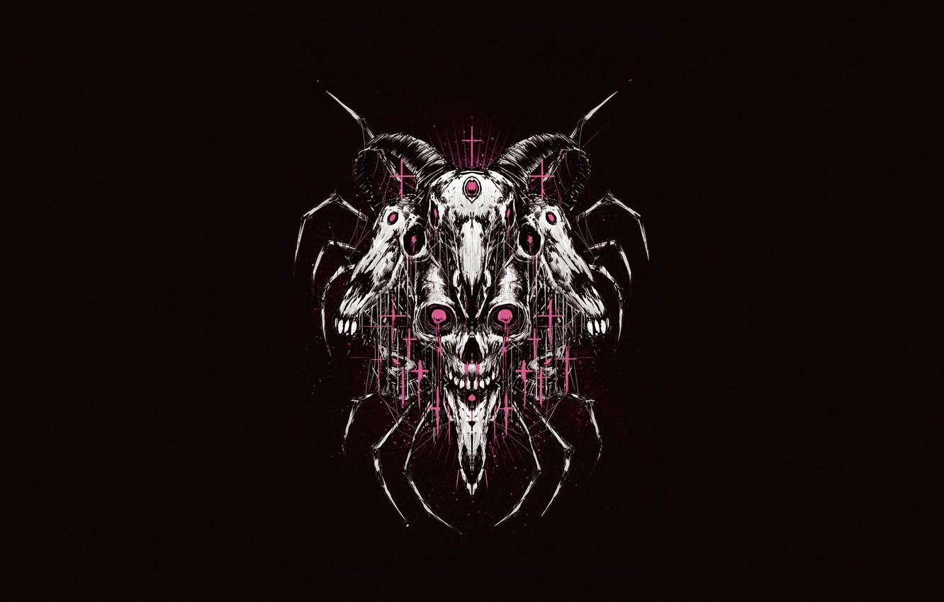 1332x850 Wallpaper Minimalism, Skull, Style, Background, Horns, Art, Style, Sake, Background, Helix, Minimalism, Bone, Goat, by Bogdan Timchenko, Bogdan Timchenko, Bone image for desktop, section минимализм