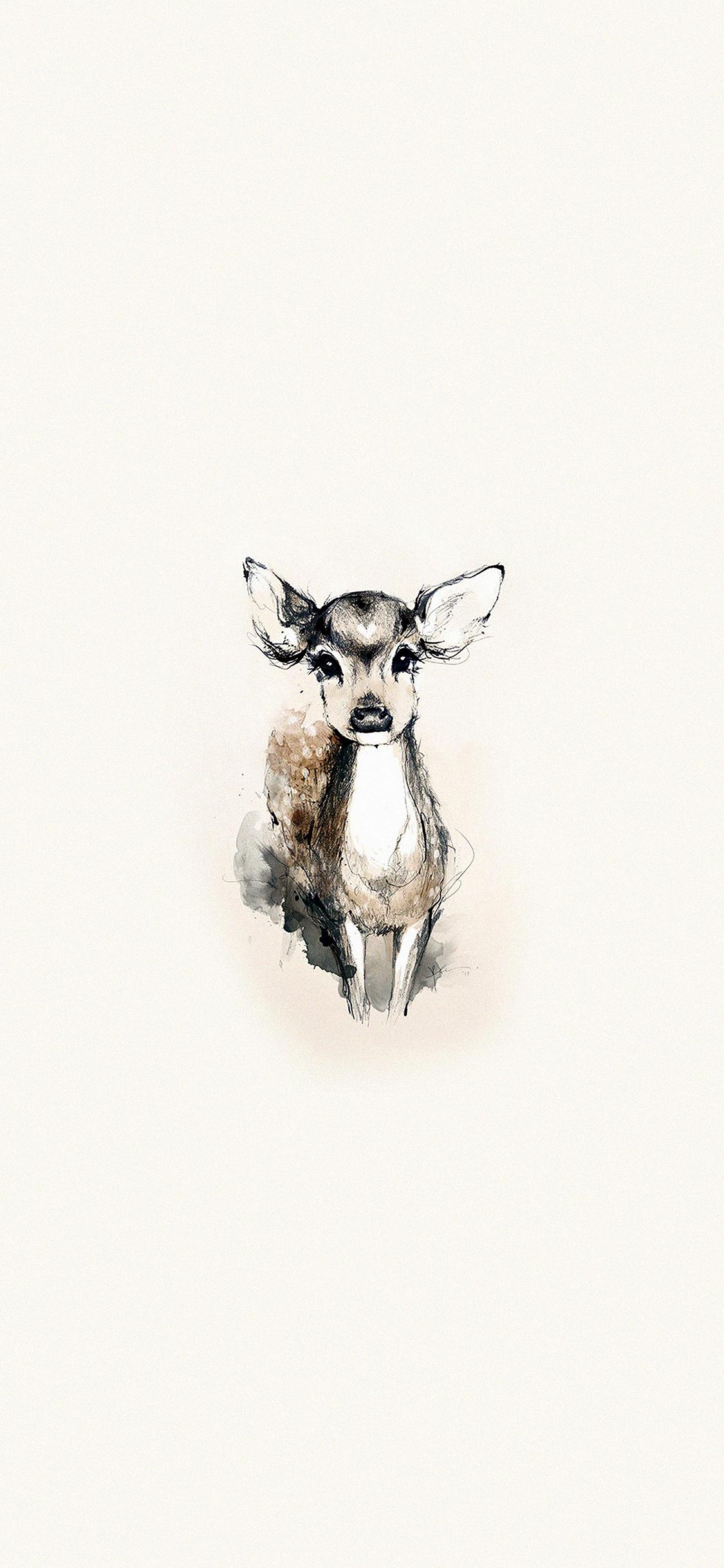1125x2436 tiny deer illust art