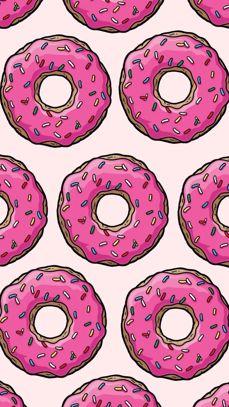 750x1334 Cartoon Donut Wallpaper