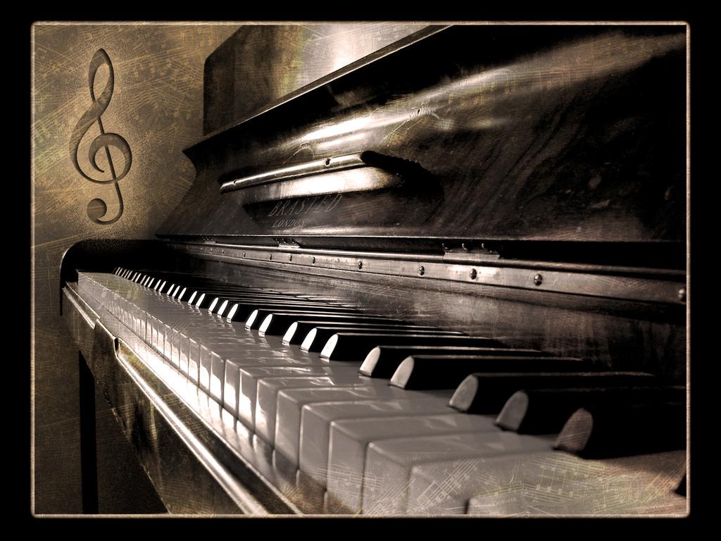 1024x768 HD Piano Wallpaper