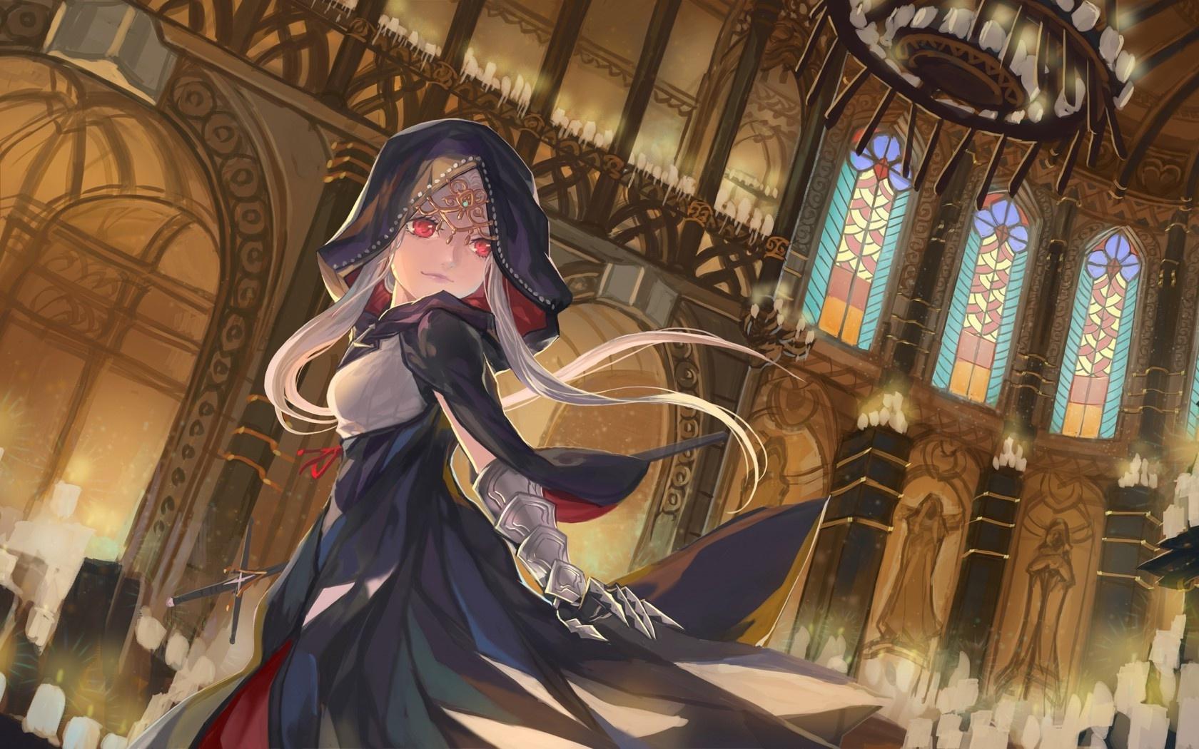 1680x1050 Wallpaper Church Princess, Anime Girl, Hoodie:1680x1050