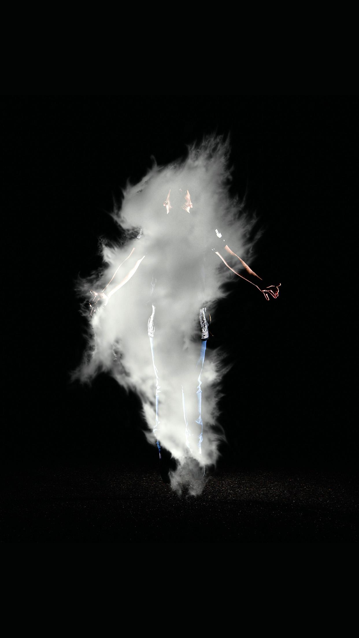 1242x2208 Man Dark Smoke Illustration Art Black Wallpaper