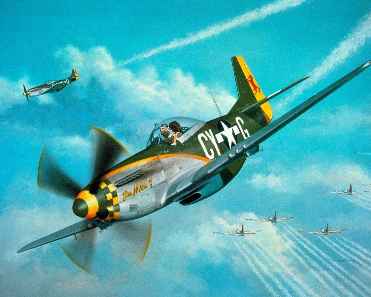 1280x1024 World War Ii Mustang Fighter Planes