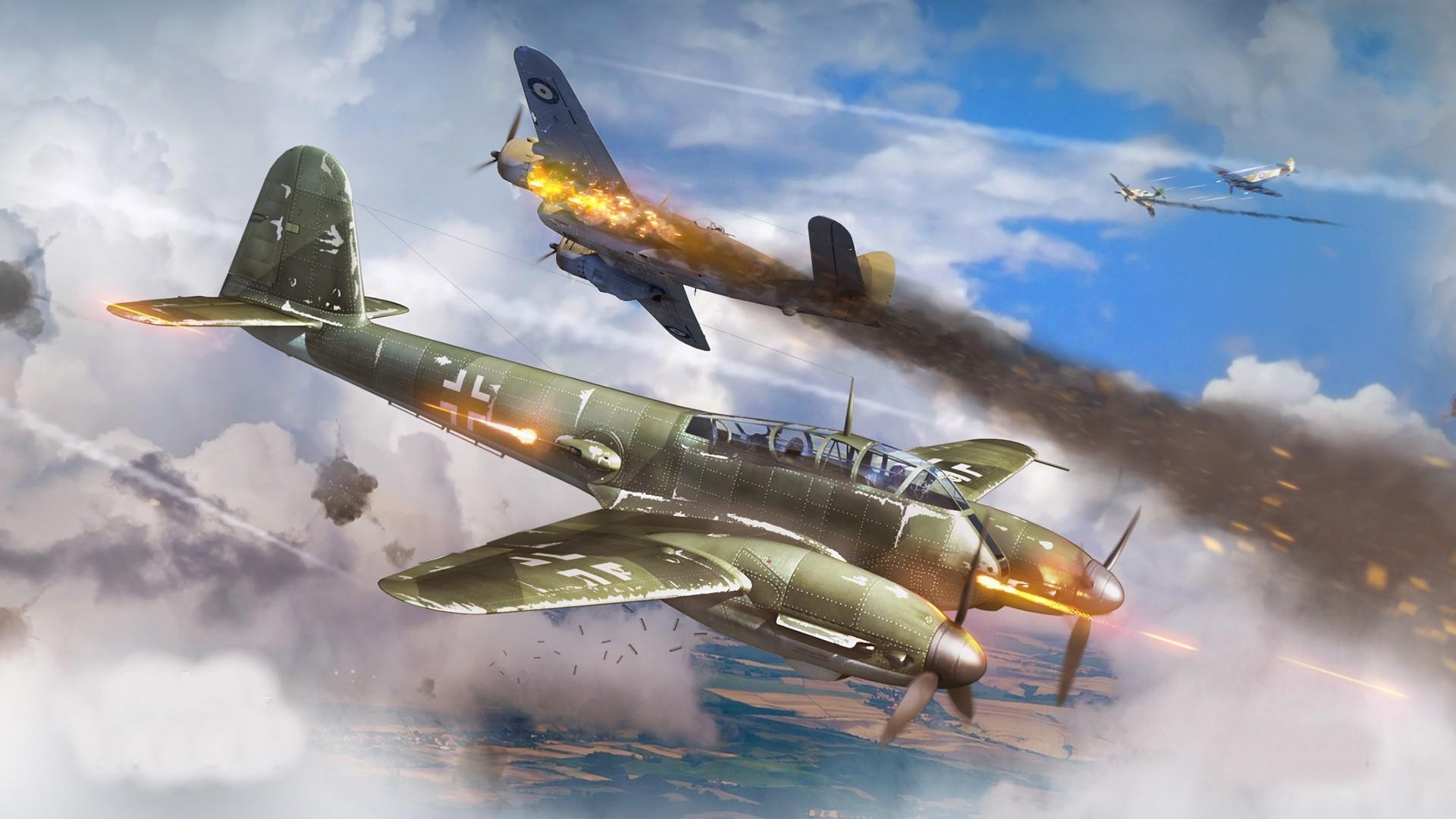 1920x1080 1920x1080 world war ii military aircraft aircraft military airplane germany luftwaffe messerschmitt me410 war thunder dogfight wallpaper JPG 298 kB
