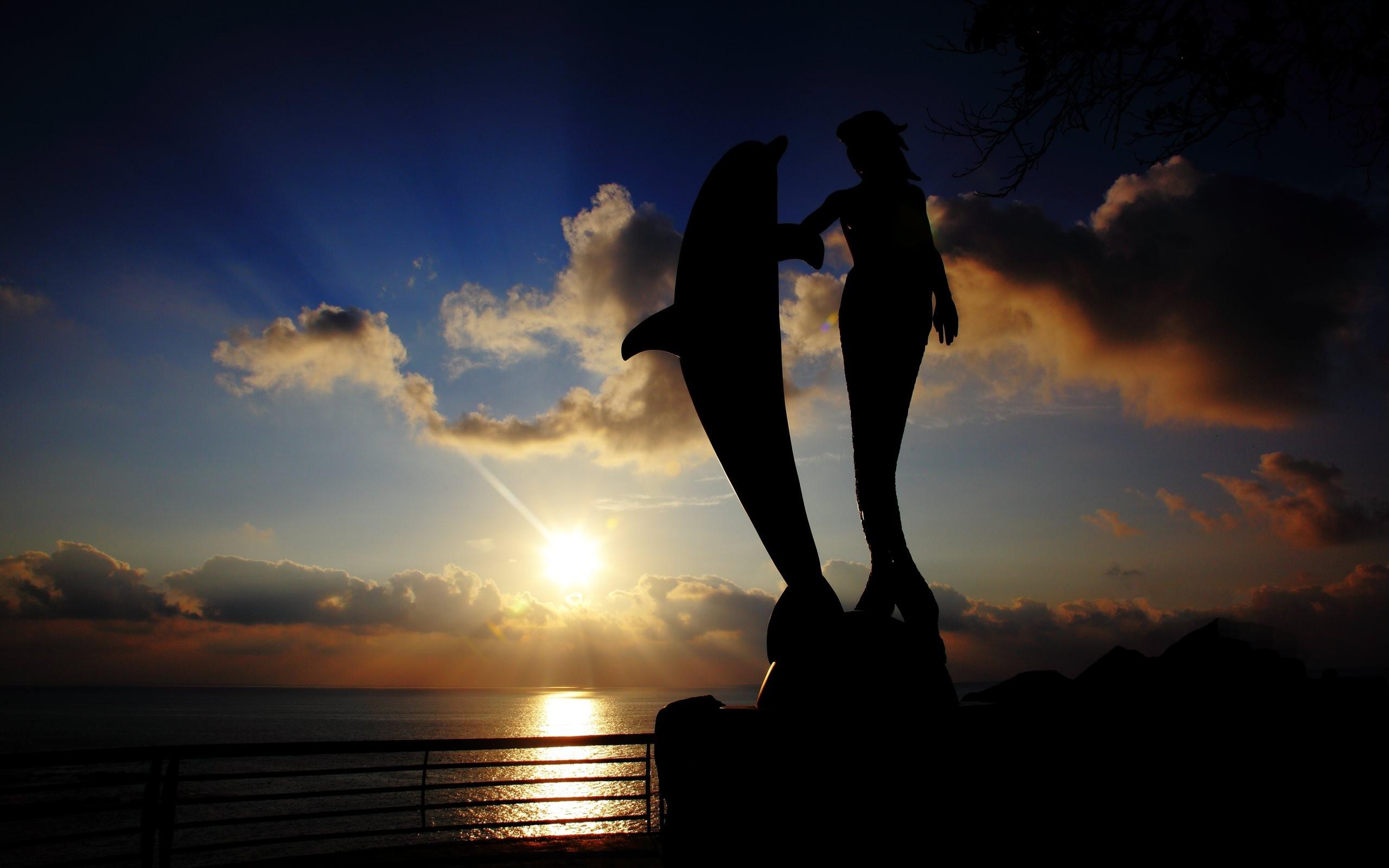 2560x1600 Free download Sunset Dolphin Mermaid HD Wallpaper New HD Wallpaper [2560x1600] for your Desktop, Mobile & Tablet. Explore Wallpaper Dolphin Sunset. Wallpaper Dolphin Sunset, Dolphin Background, Dolphin Wallpaper