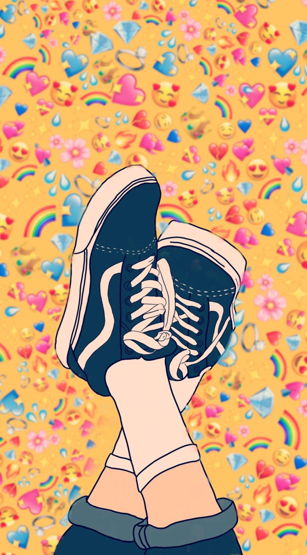 1024x1849 Emoji Cute Wallpaper