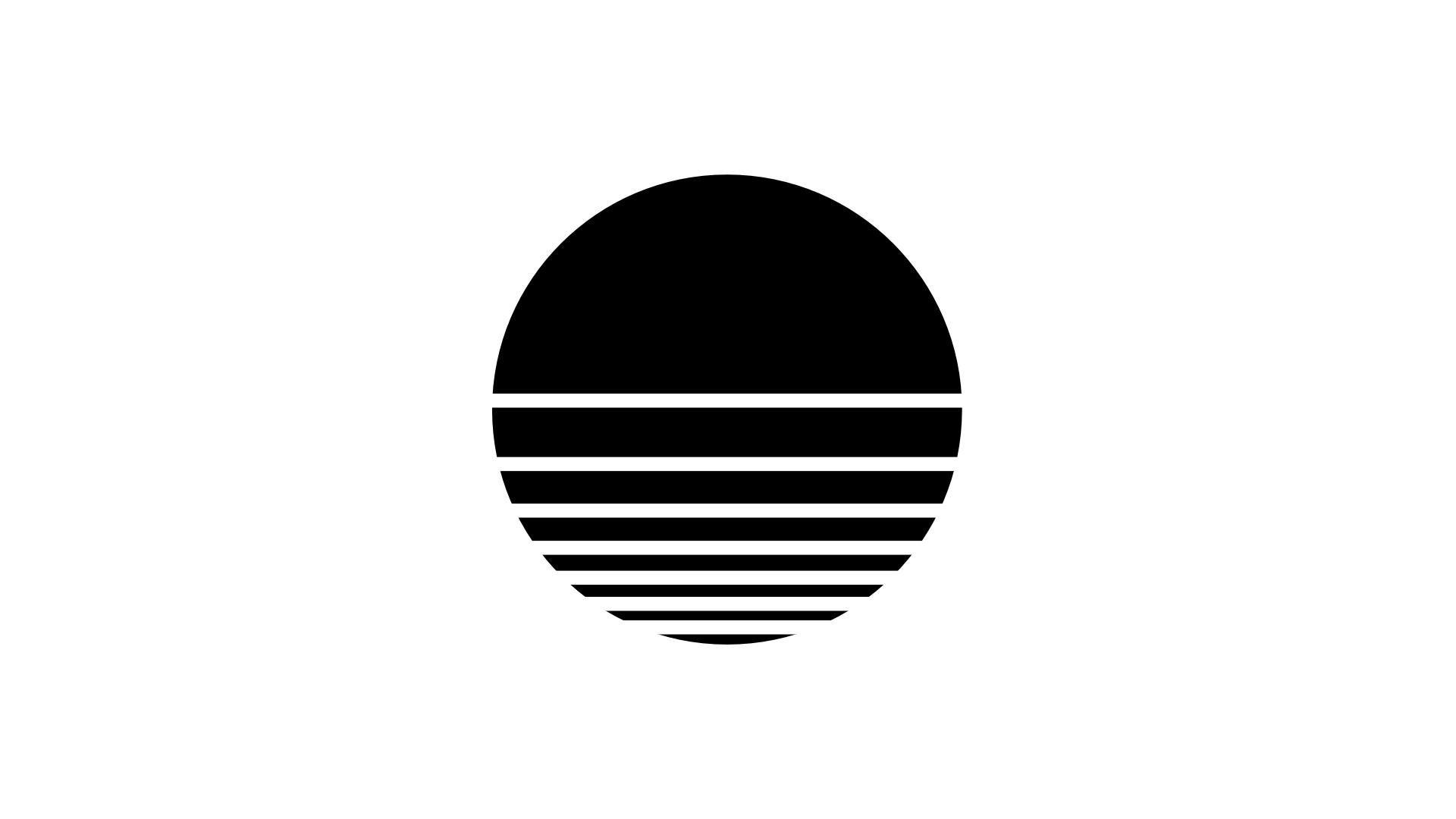 1920x1080 As Requested.DARK MODE Black And White Modern Minimalist Outrun Sun Wallpaper (Desktop & Mobile 1920 x 1080p) you all dig it! (Also white versions included as well): outrun
