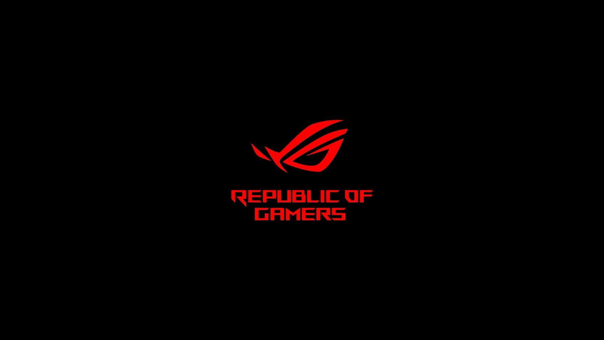 1920x1080 ASUS, Republic of Gamers, red, communication, illuminated, black background. Black background wallpaper, Wallpaper, Gamer