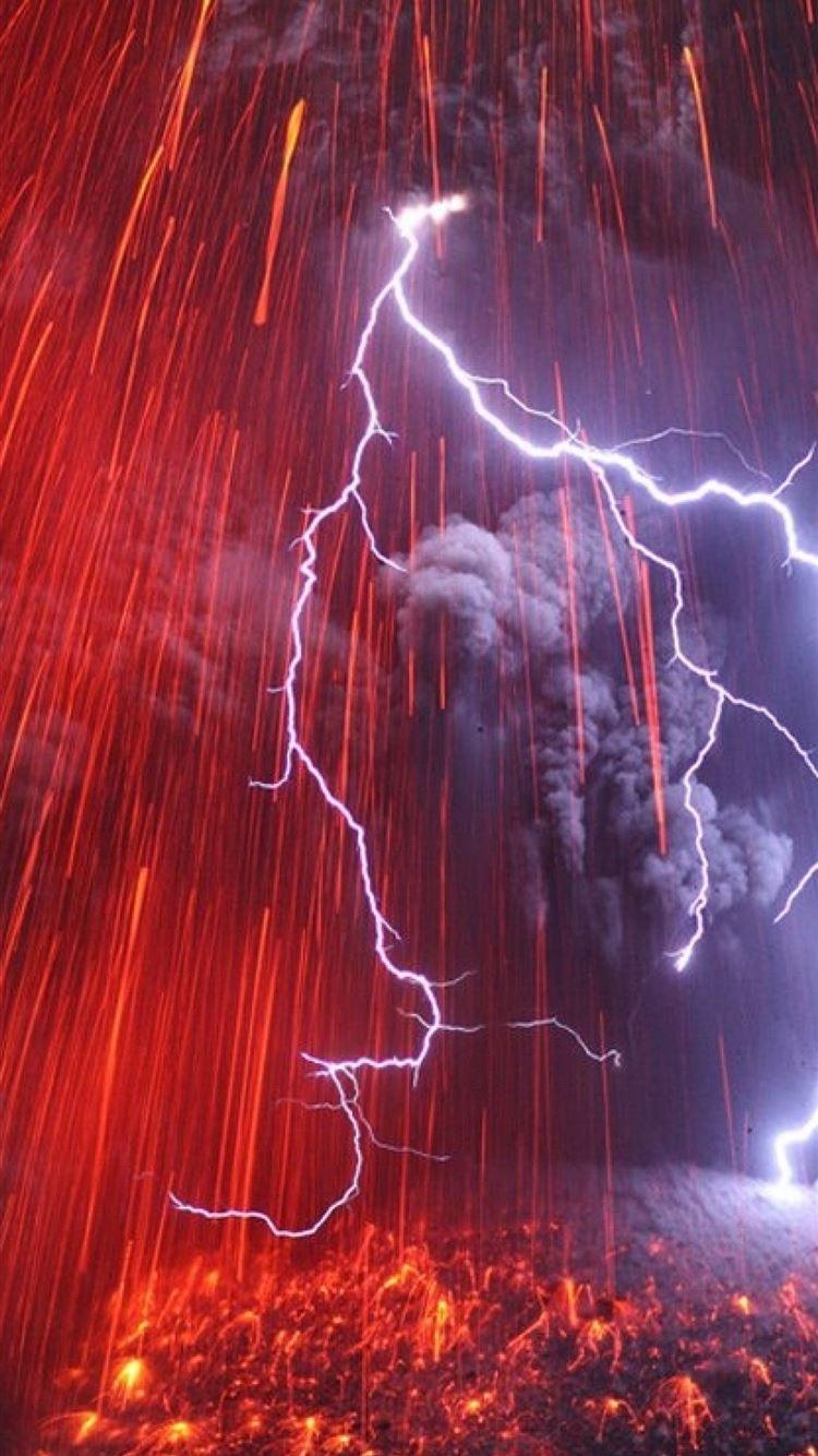 750x1334 Volcano Lightning Top Free Volcano Lightning Backg. iPhone Wallpaper Free Download