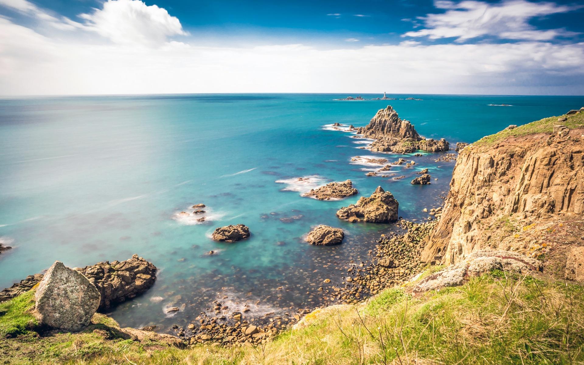 1920x1200 Download wallpaper Cornwall, coast, Atlantic ocean, cliffs, England, UK for desktop with resolution 1920x1200. High Quality HD picture wallpaper
