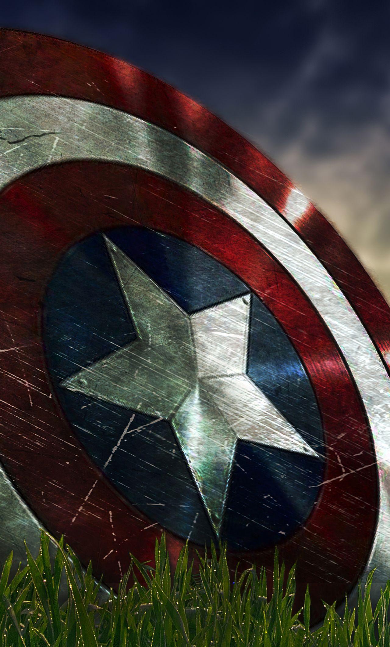 1280x2120 Captain America Shield 4k iPhone Wallpaper