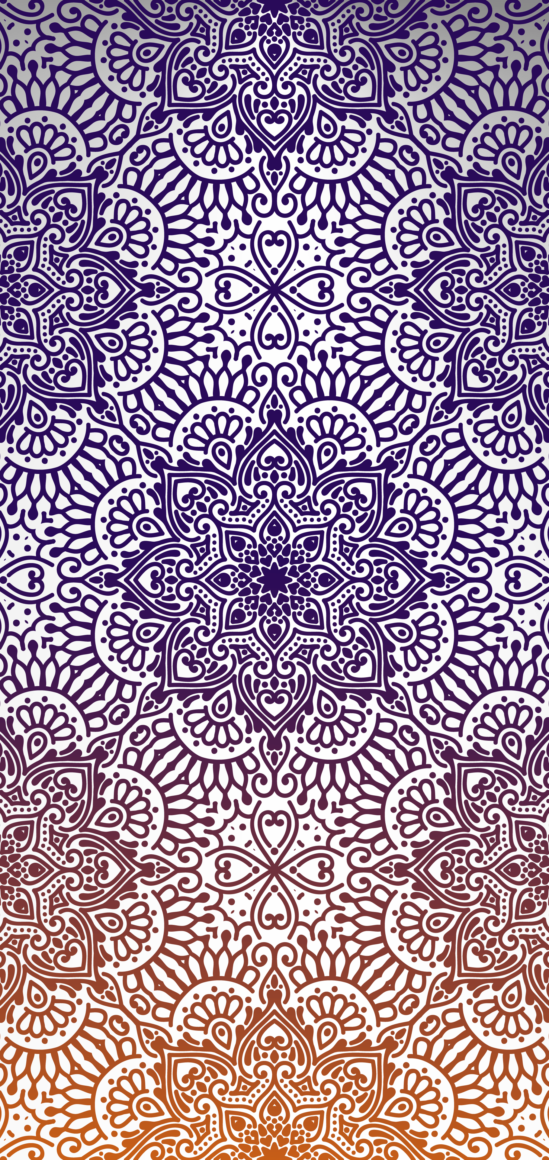 1818x3840 Purple and Gold Mandala Wallpaper For Tech
