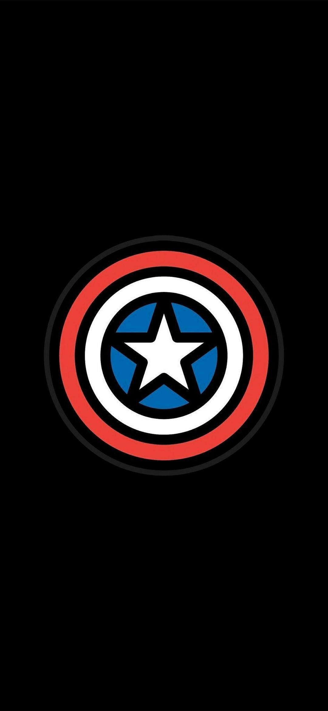 1080x2340 Captain America Shield Amoled 4K Wallpaper Download Free