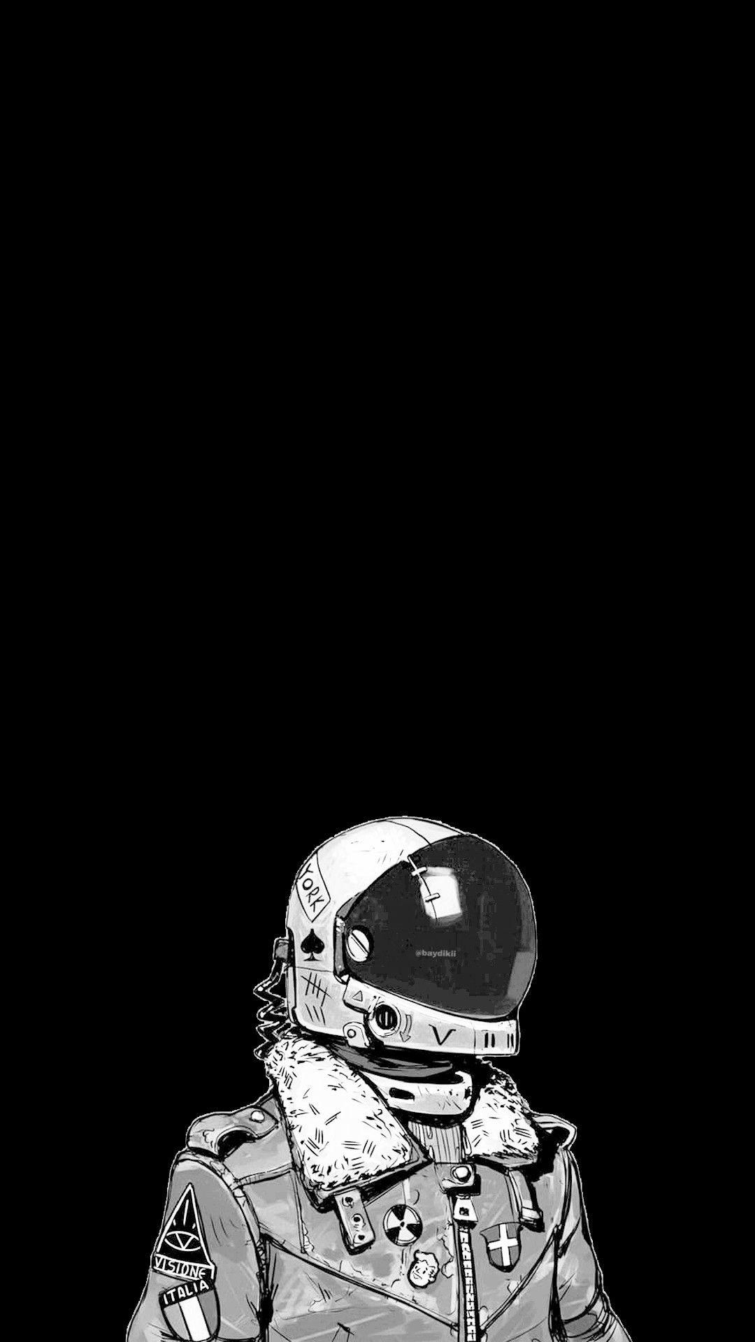 1080x1920 blackwhite, wallpaper, iphone, android. Astronaut wallpaper, Astronaut art, Locked wallpaper