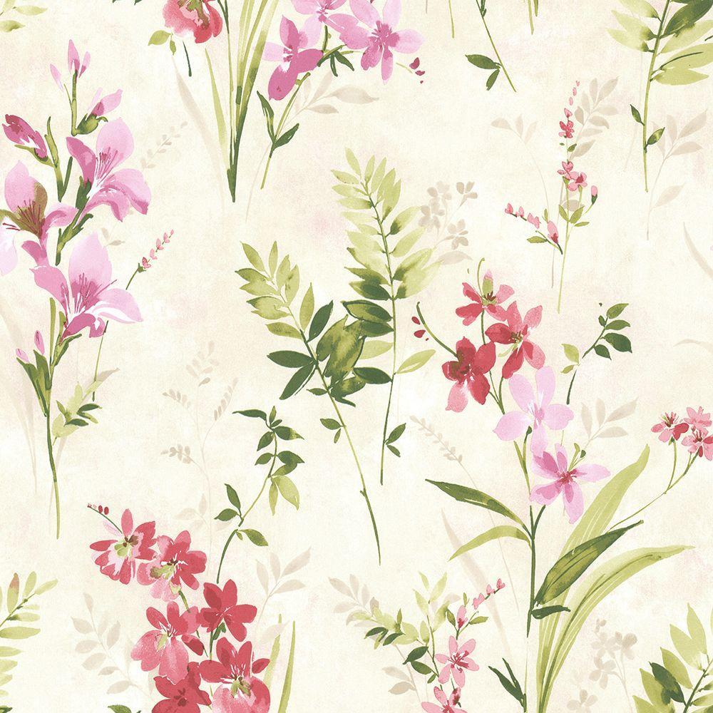 1000x1000 Brewster Driselle Pink Floral Paper Strippable Roll Wallpaper (Covers 56.4 Sq. Ft.) 2686 21627 Home Depot
