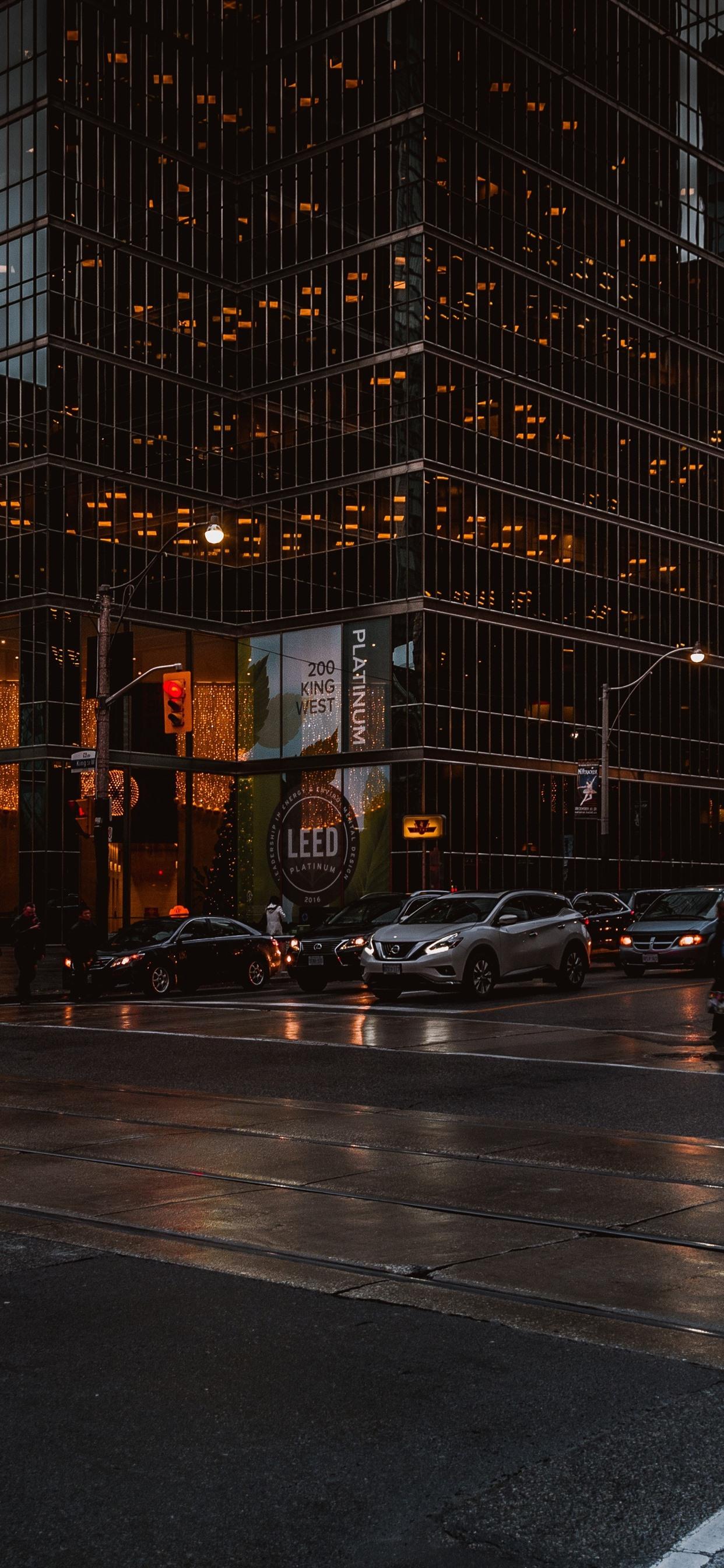 1242x2688 iPhone Wallpaper Toronto, Canada, Skyscrapers, Night, HD Wallpaper