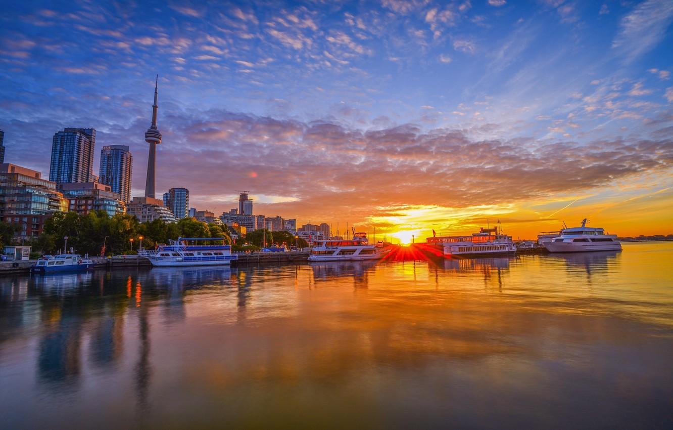 1332x850 Wallpaper sunset, Canada, Toronto image for desktop, section город