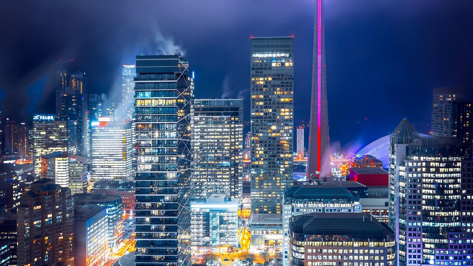 1600x900 Download 1600x900 wallpaper toronto, cityscape, high skyscrapers, lights, widescreen 16: widescreen, 1600x900 HD image, background, 22566
