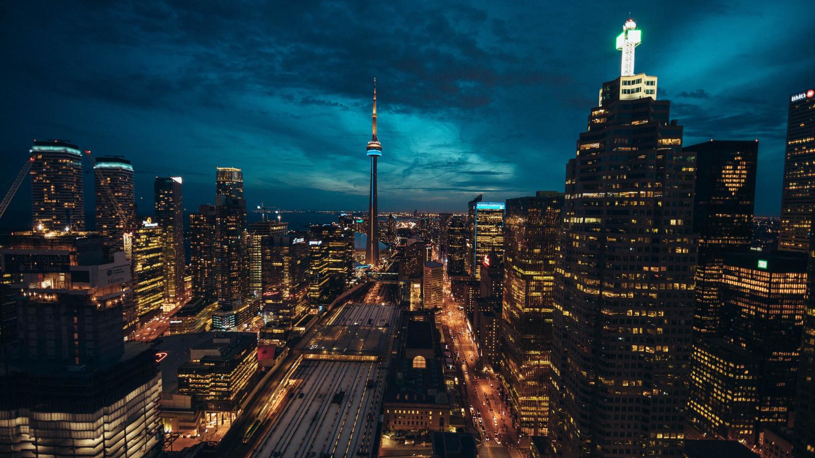 1600x900 Download 1600x900 wallpaper toronto, cityscape, buildings, night, widescreen 16: widescreen, 1600x900 HD image, background, 22140