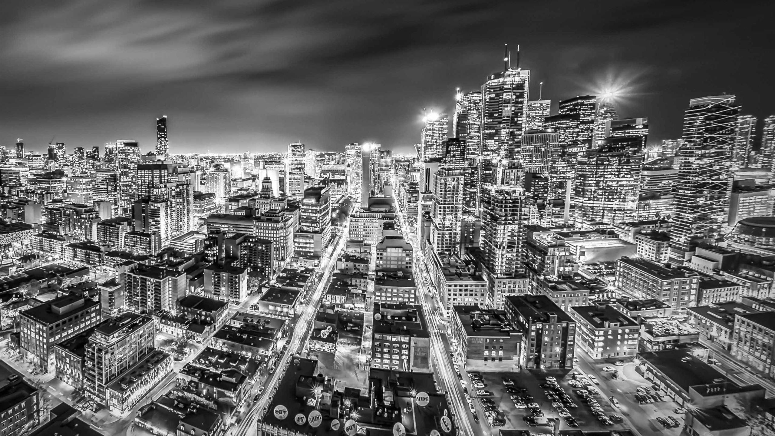 2560x1440 Downtown Toronto Night MacBook Air Wallpaper Download