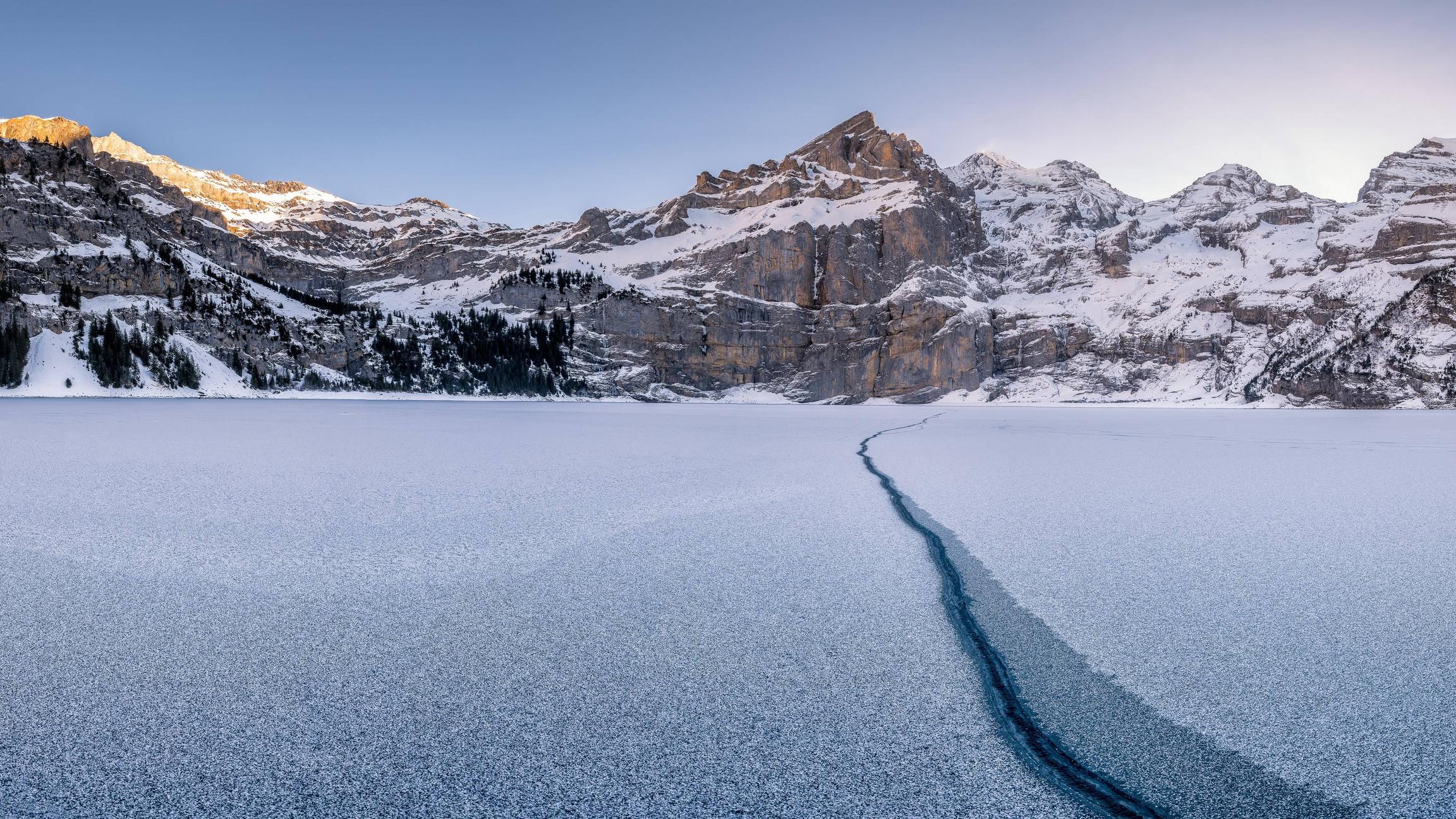 2304x1296 Switzerland Mountains Covered in Winter Snow Wallpaper, HD City 4K Wallpaper, Image and Background