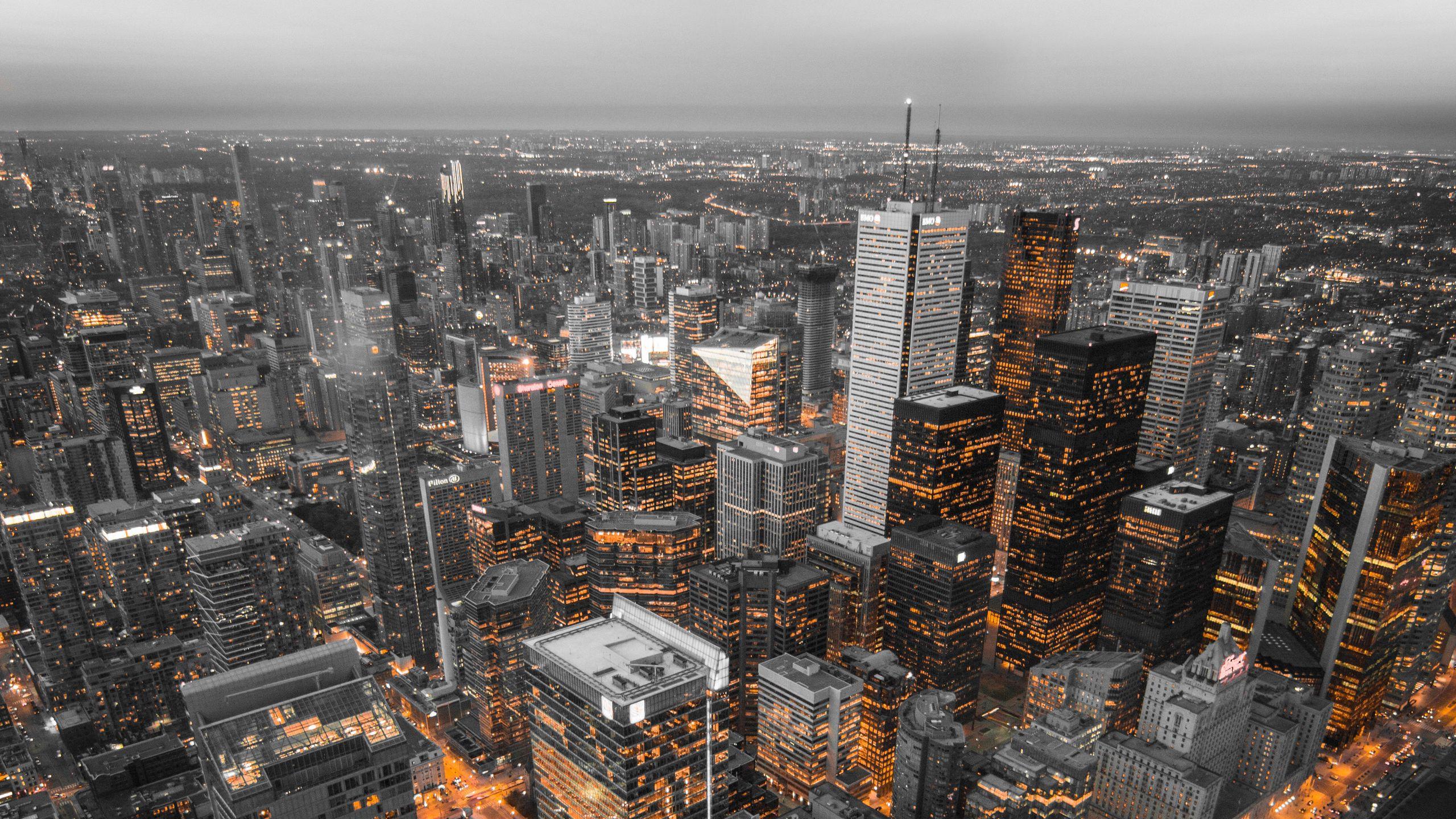 2560x1440 Download wallpaper 2560x1440 skyscrapers, top view, metropolis, toronto, canada widescreen 16:9 HD background