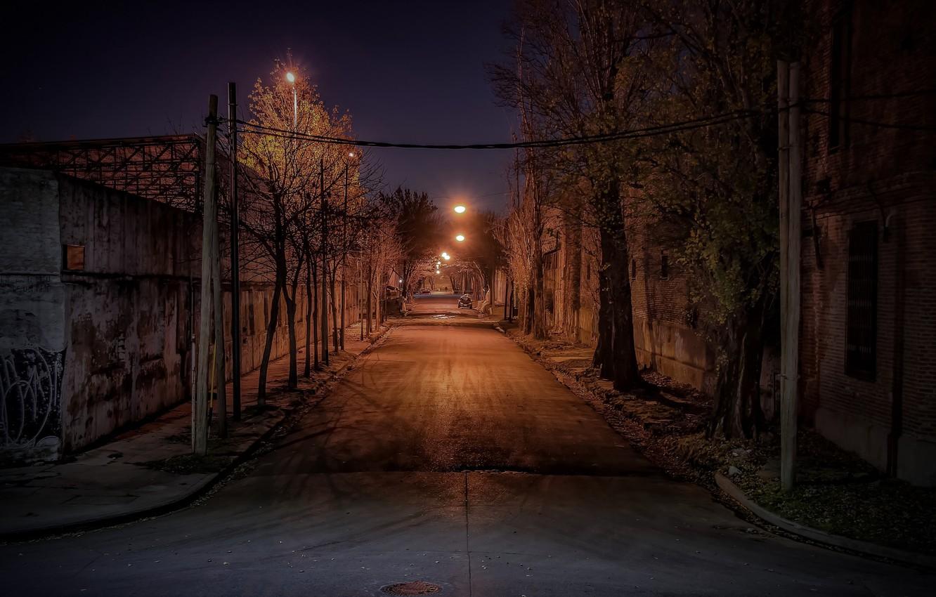 1332x850 Wallpaper Argentina, night, street, Buenos Aires, lamp posts, urban scene image for desktop, section город
