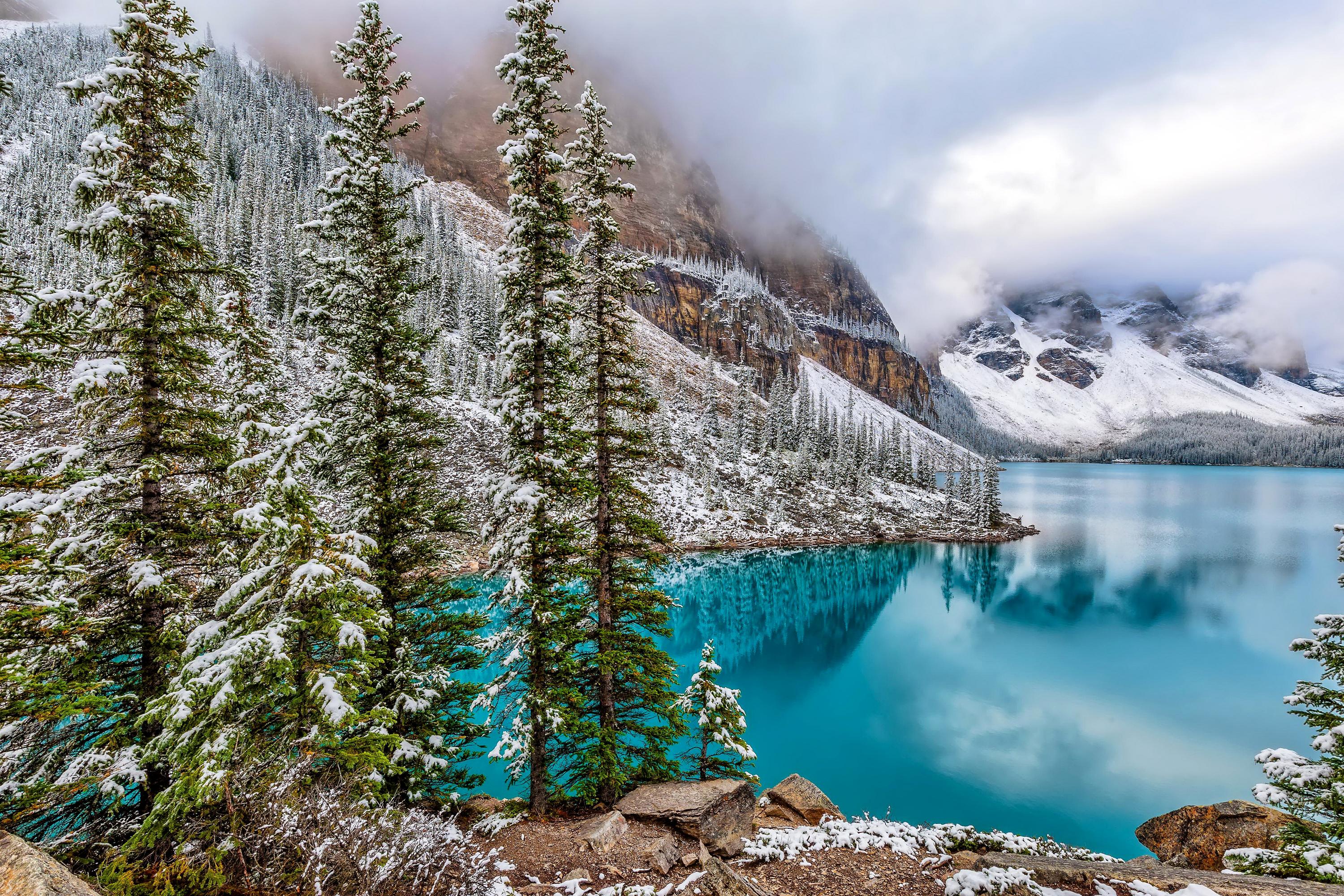 3000x2000 Moraine Lake in Winter HD Wallpaper