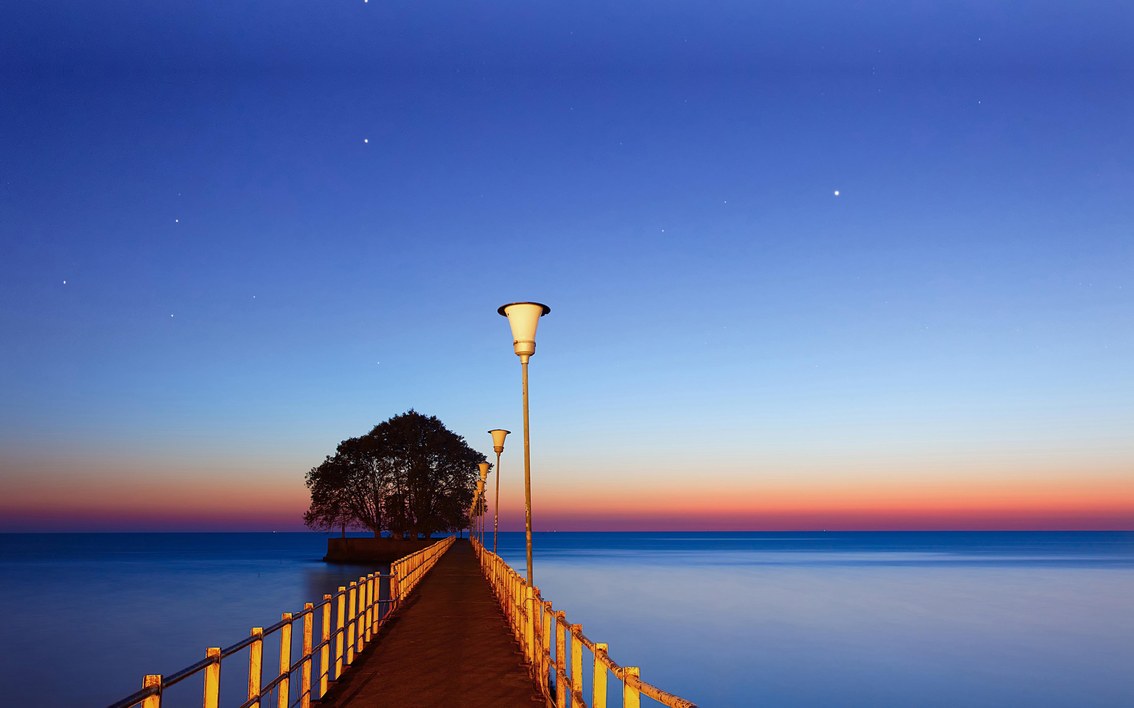 3840x2400 Argentina Buenos Aires Ocean Pier 4K Ultra HD
