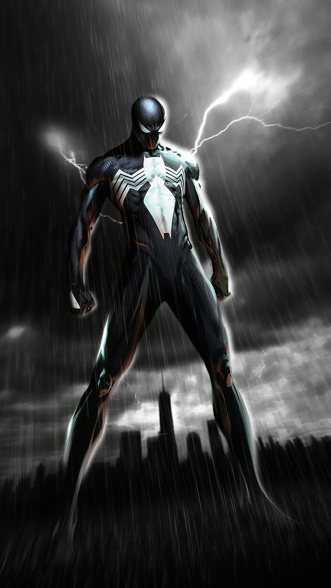 1080x1920 Spider Man Black And White Wallpaper