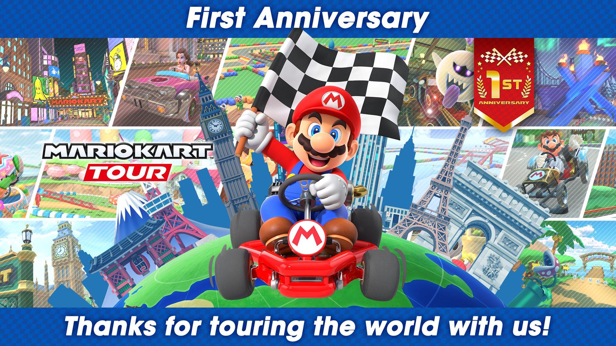 2048x1152 Mario Kart Tour you believe it's been one year since # MarioKartTour was released? Thank you for playing! To commemorate the anniversary, the next tour will be called