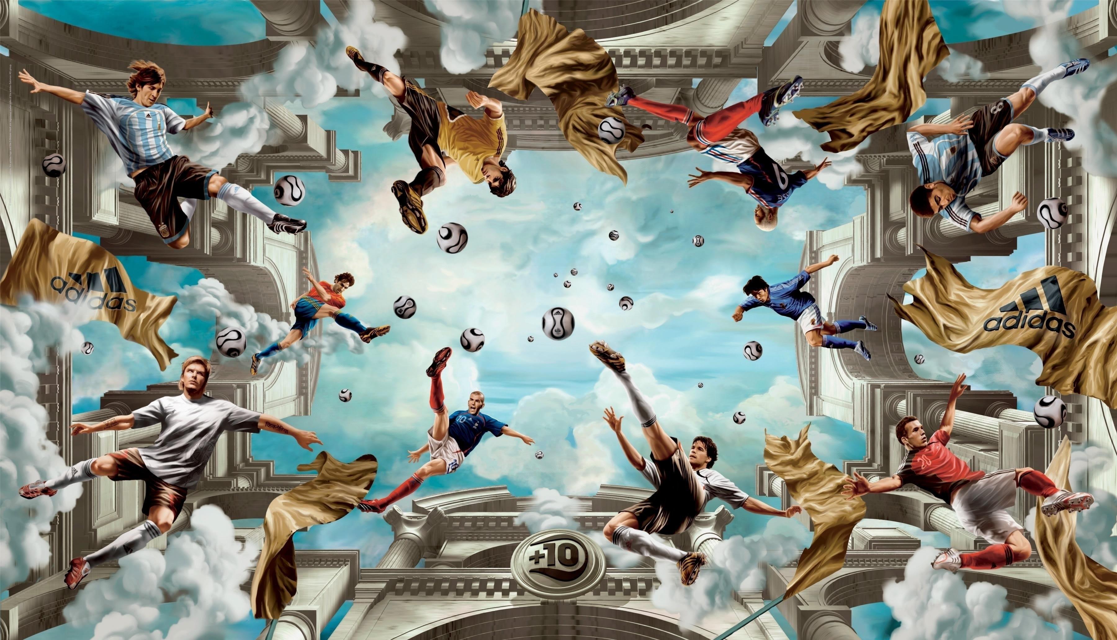 3600x2065 Download Wallpaper, Download sports soccer adidas kaka lionel messi digital art zinedine zidane 3600x2065 wallpaper People HD Wallpaper, Hi Res People Wallpaper, High Definition Wallpaper