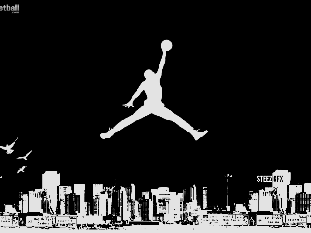 1024x768 Black Jordan Wallpaper