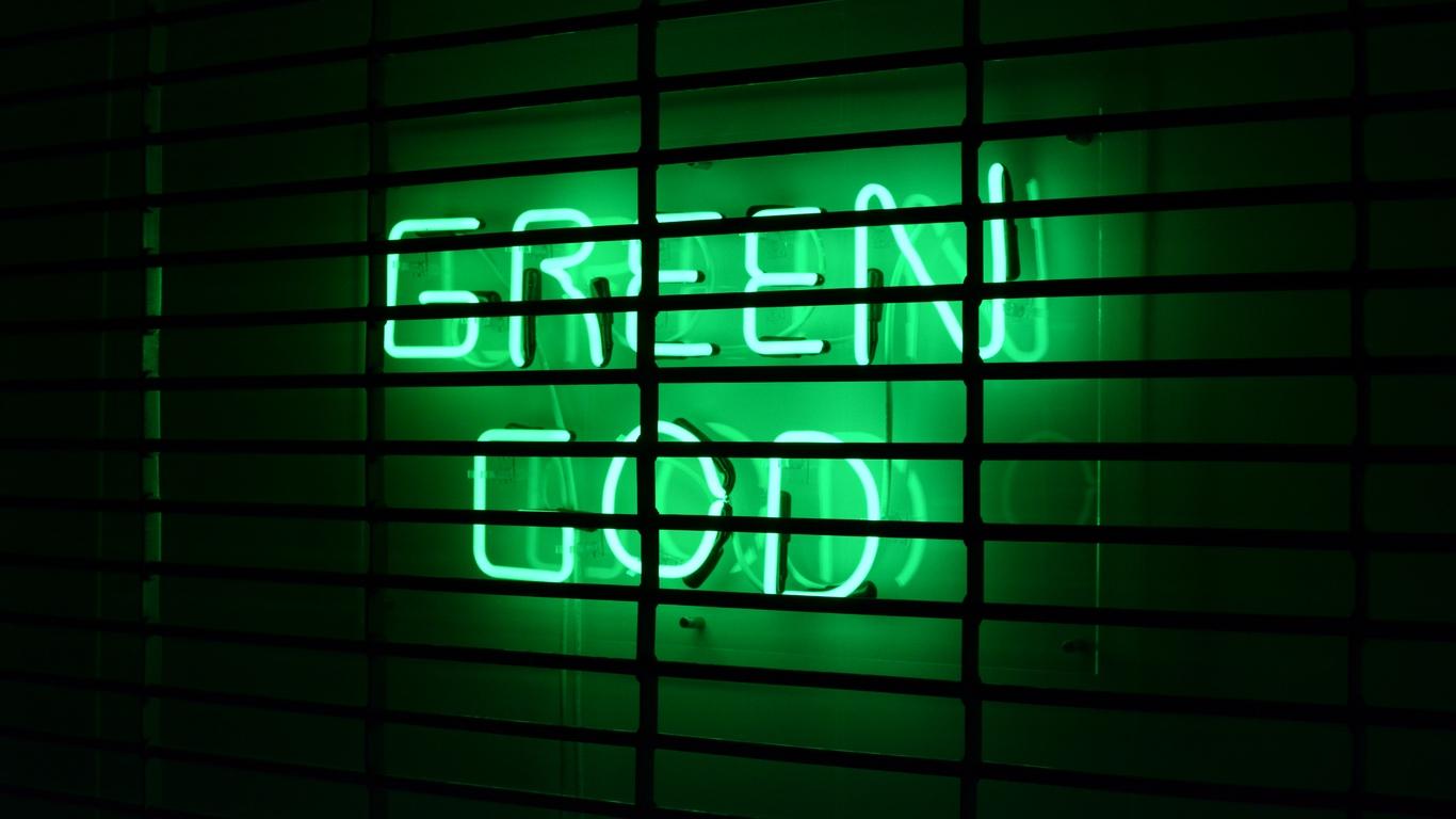 1366x768 Wallpaper Inscription, Neon, Green, Lattice, Wall Green Sign Wallpaper iPhone