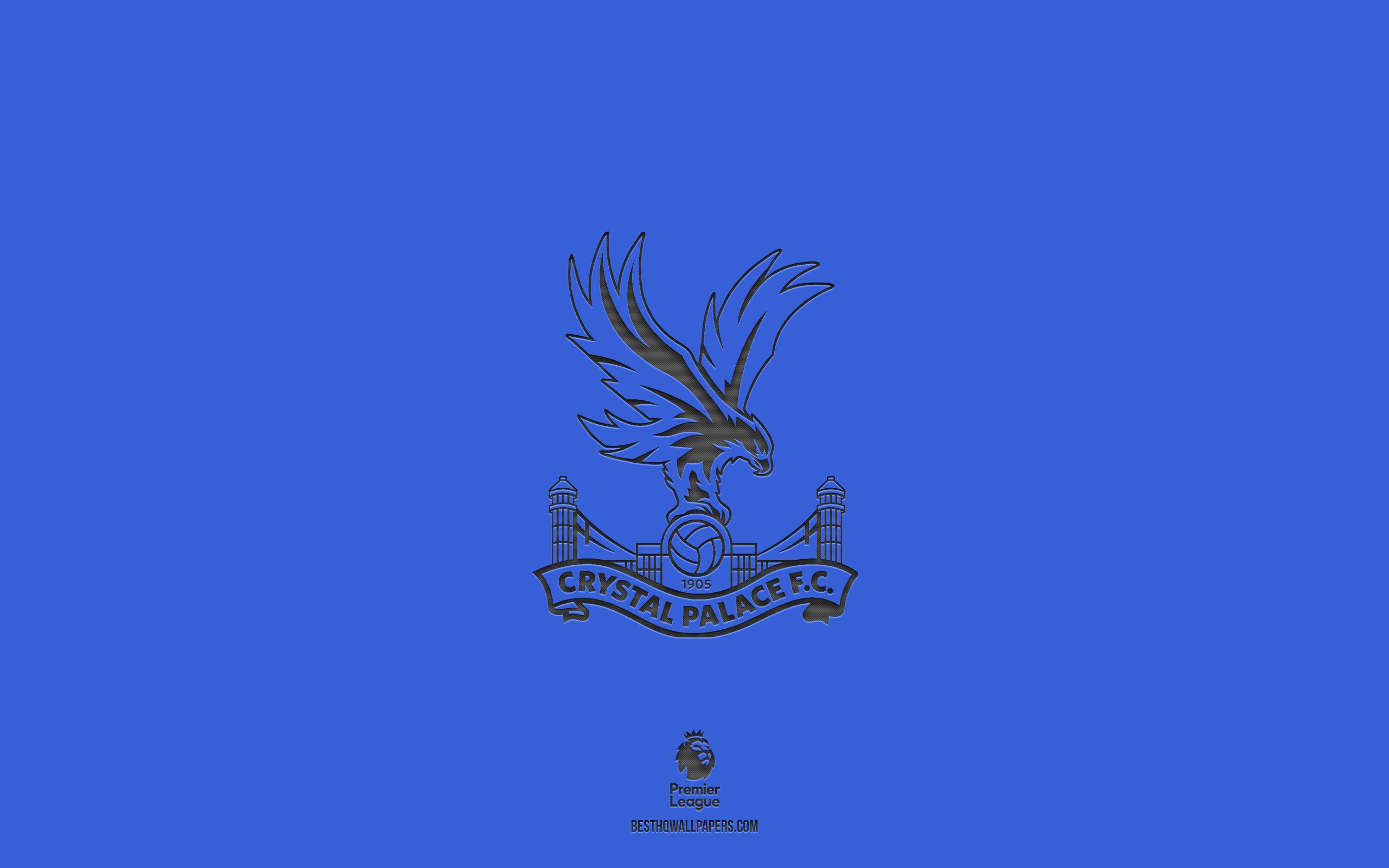 2560x1600 Download wallpaper Crystal Palace FC, blue background, English football team, Crystal Palace FC emblem, Premier League, England, football, Crystal Palace FC logo for desktop with resolution 2560x1600. High Quality HD picture wallpaper