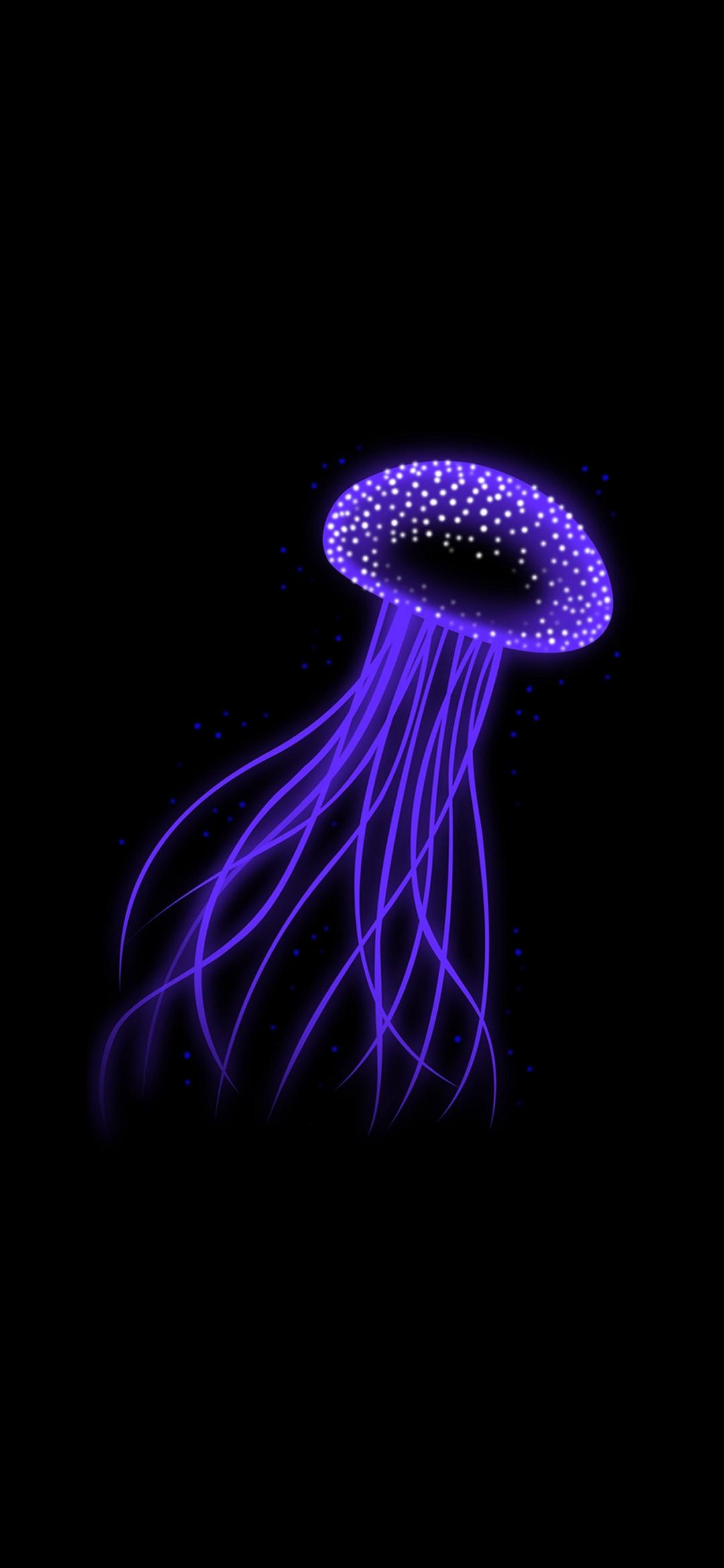 1080x2340 Jelly Fish iPhone 12 OLED Minimal HD Wallpaper Download