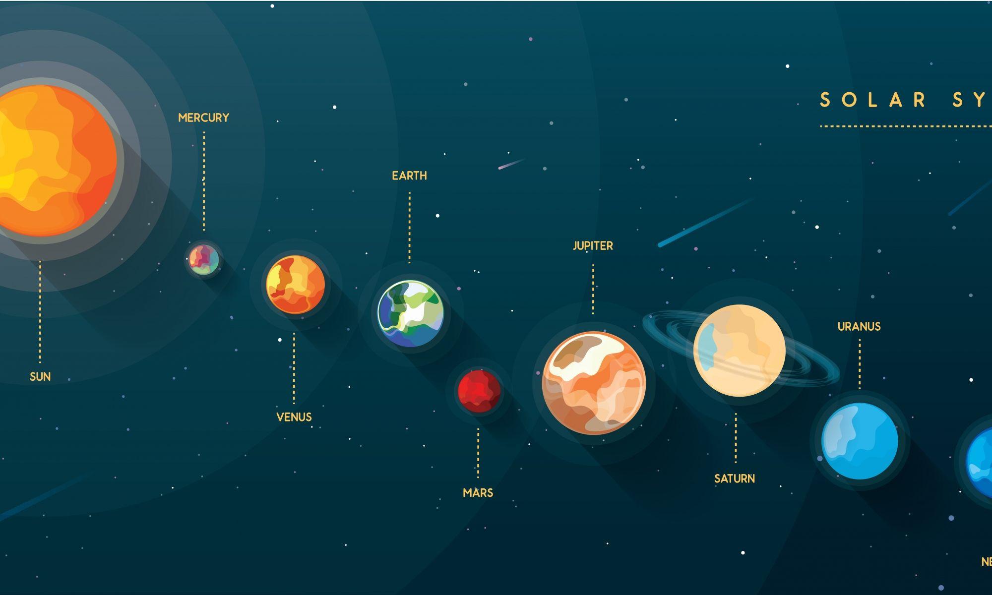 2000x1200 Minimal Solar System Wallpaper
