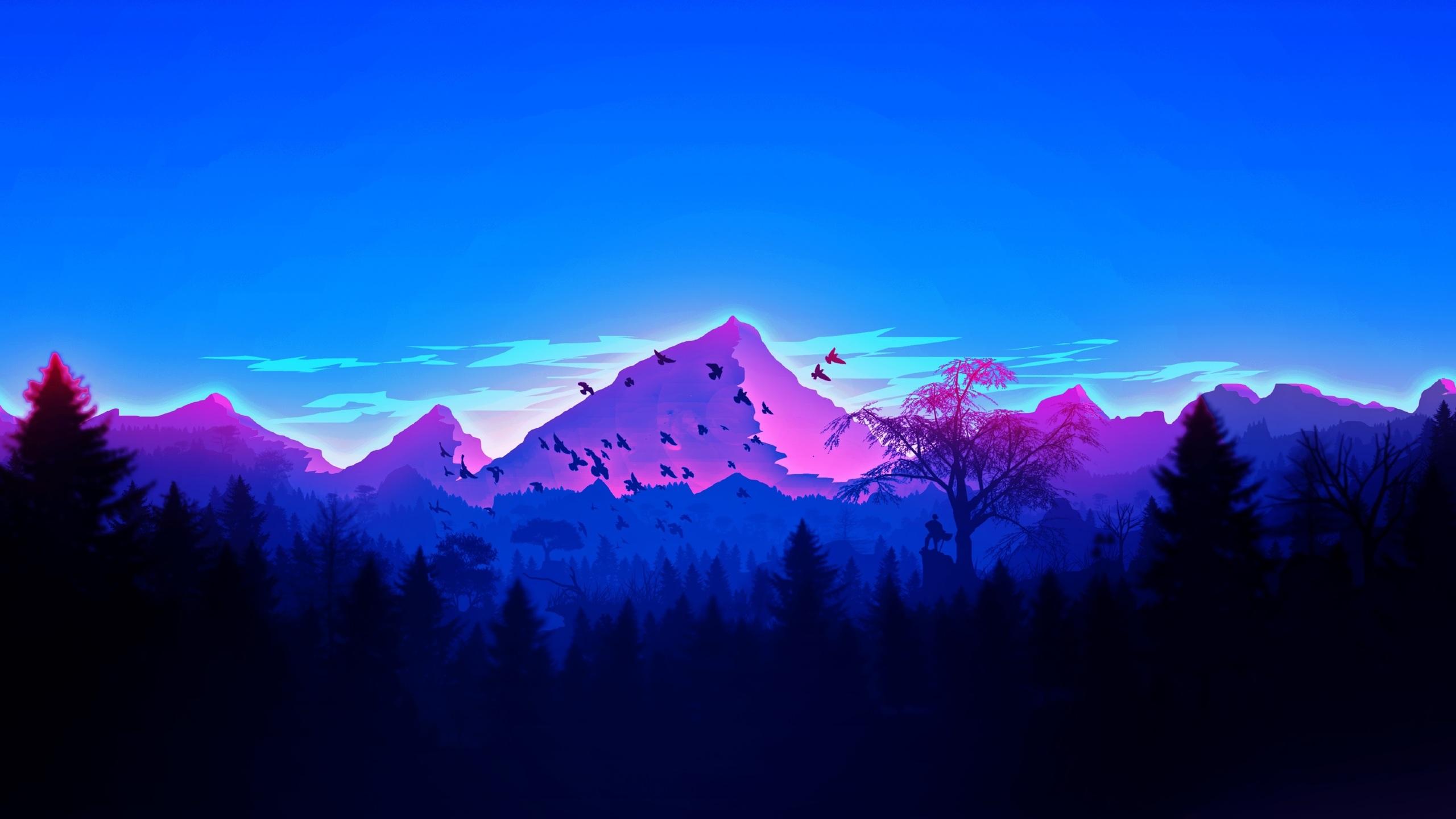 2560x1440 Vaporwave Minimalism Forest 1440P Resolution Wallpaper, HD Artist 4K Wallpaper, Image, Photo and Background