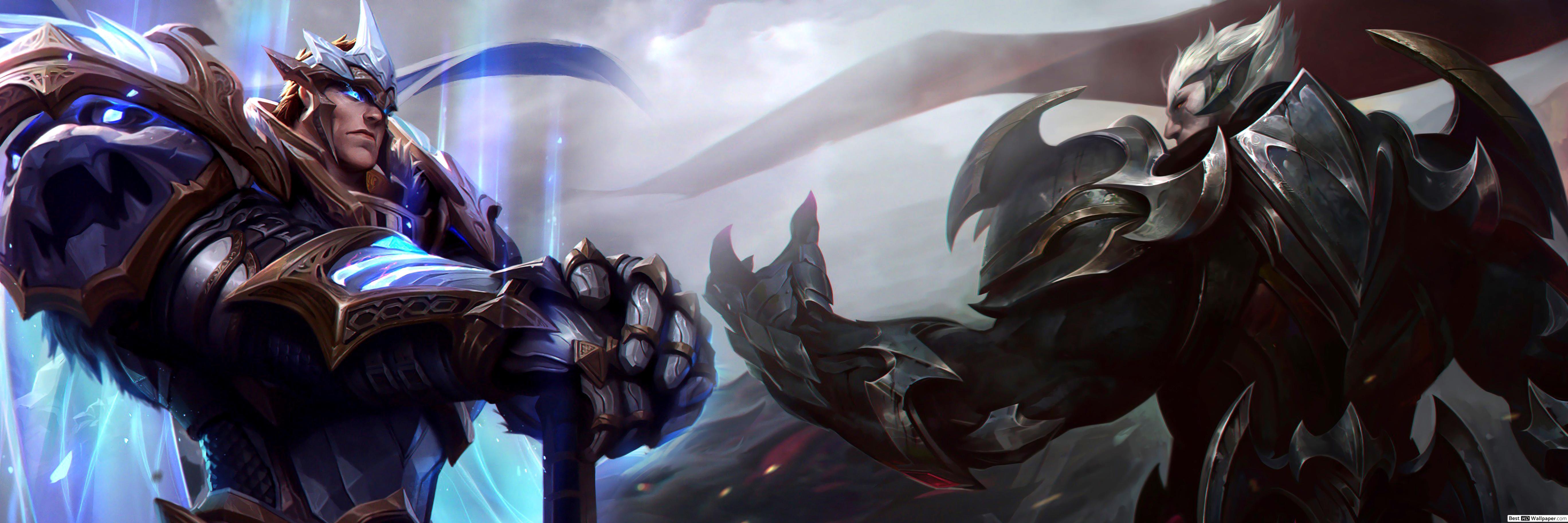 5472x1824 League of Legends (LOL) : God King Garen Vs Darius HD wallpaper download